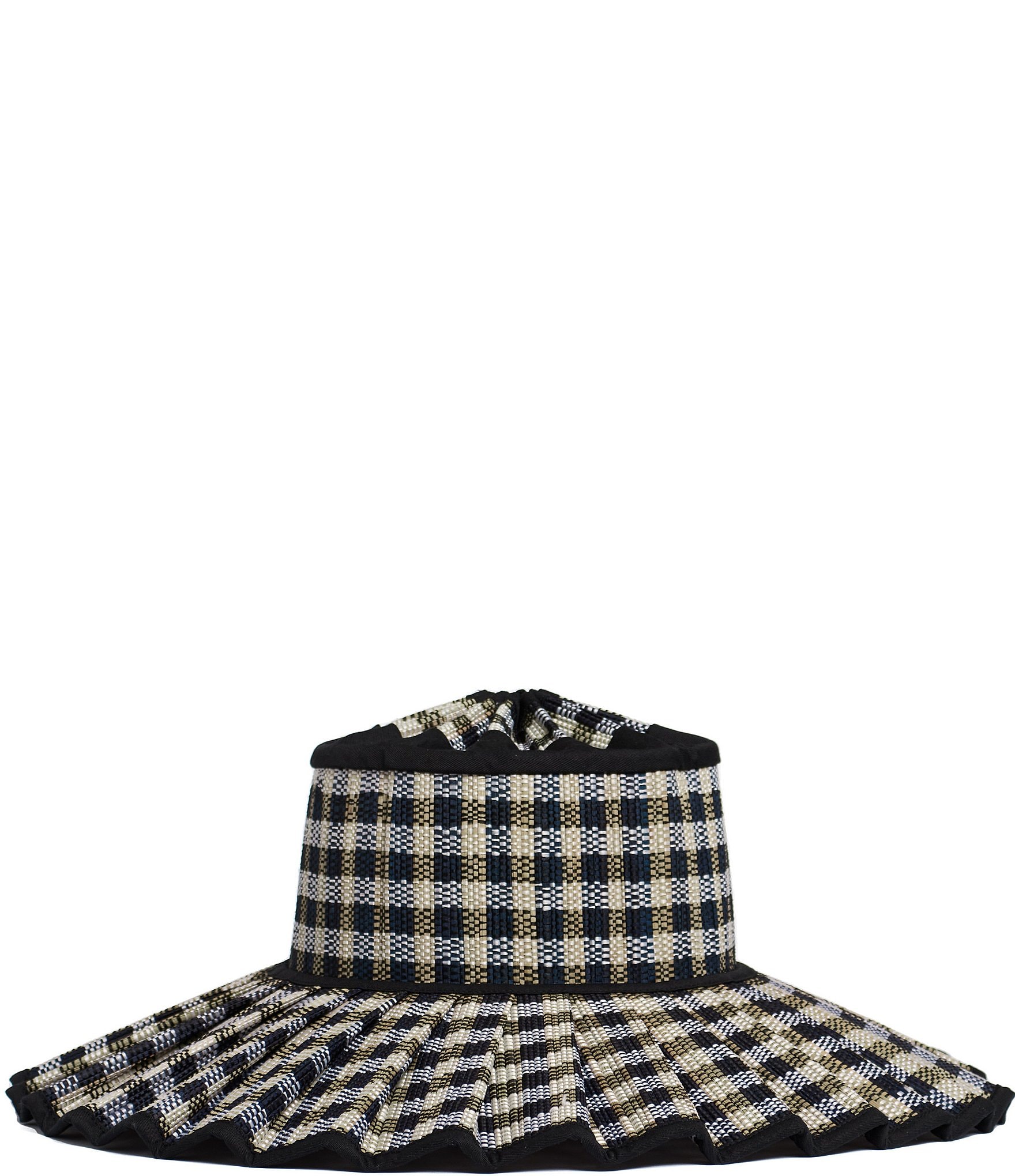 Lorna Murray Gingham Island Capri Maxi Pleated Sun Hat | Dillard's