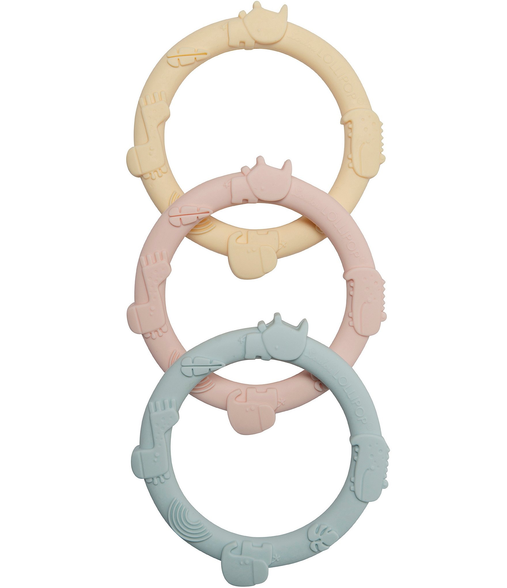 Loulou Lollipop Baby Pastel Wild Teether Ring Set