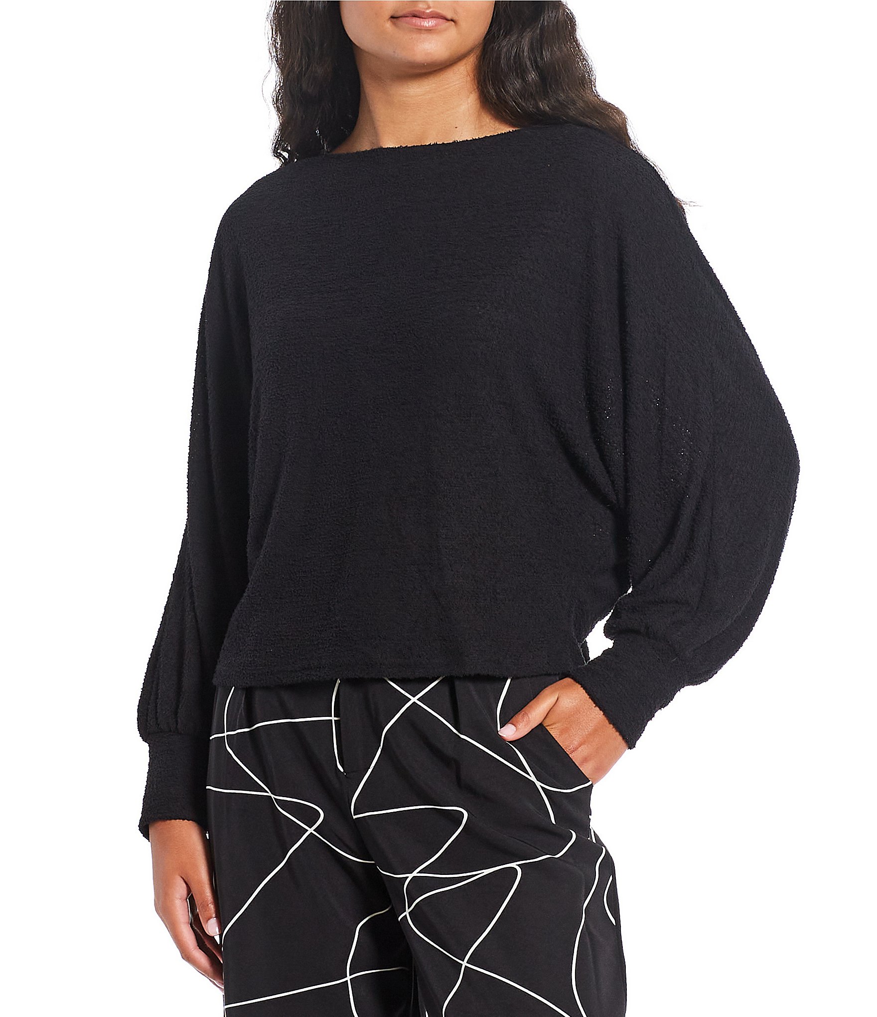 Love & Piece Long Cuff Sleeve Boat Neck Sweater | Dillard's