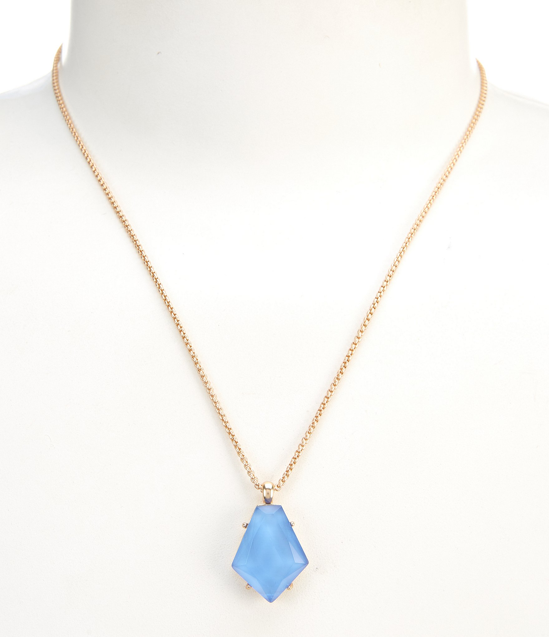 Lucky Brand Blue Set Stone Short Pendant Necklace | Dillard's