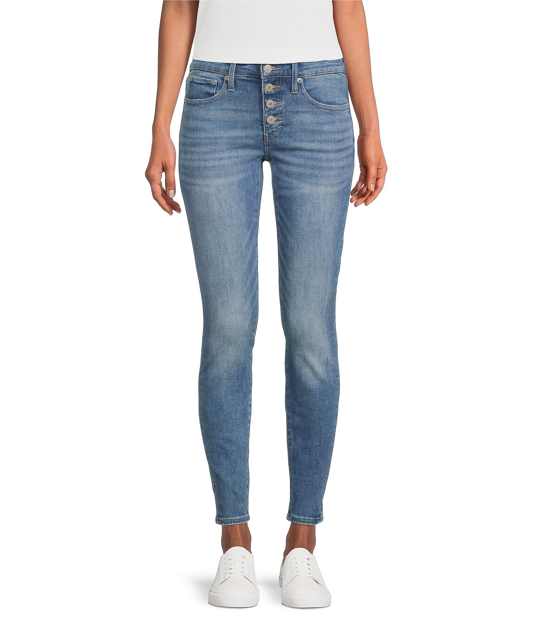 Lucky Brand Bridgette Button Fly Ankle Skinny Jeans | Dillard's