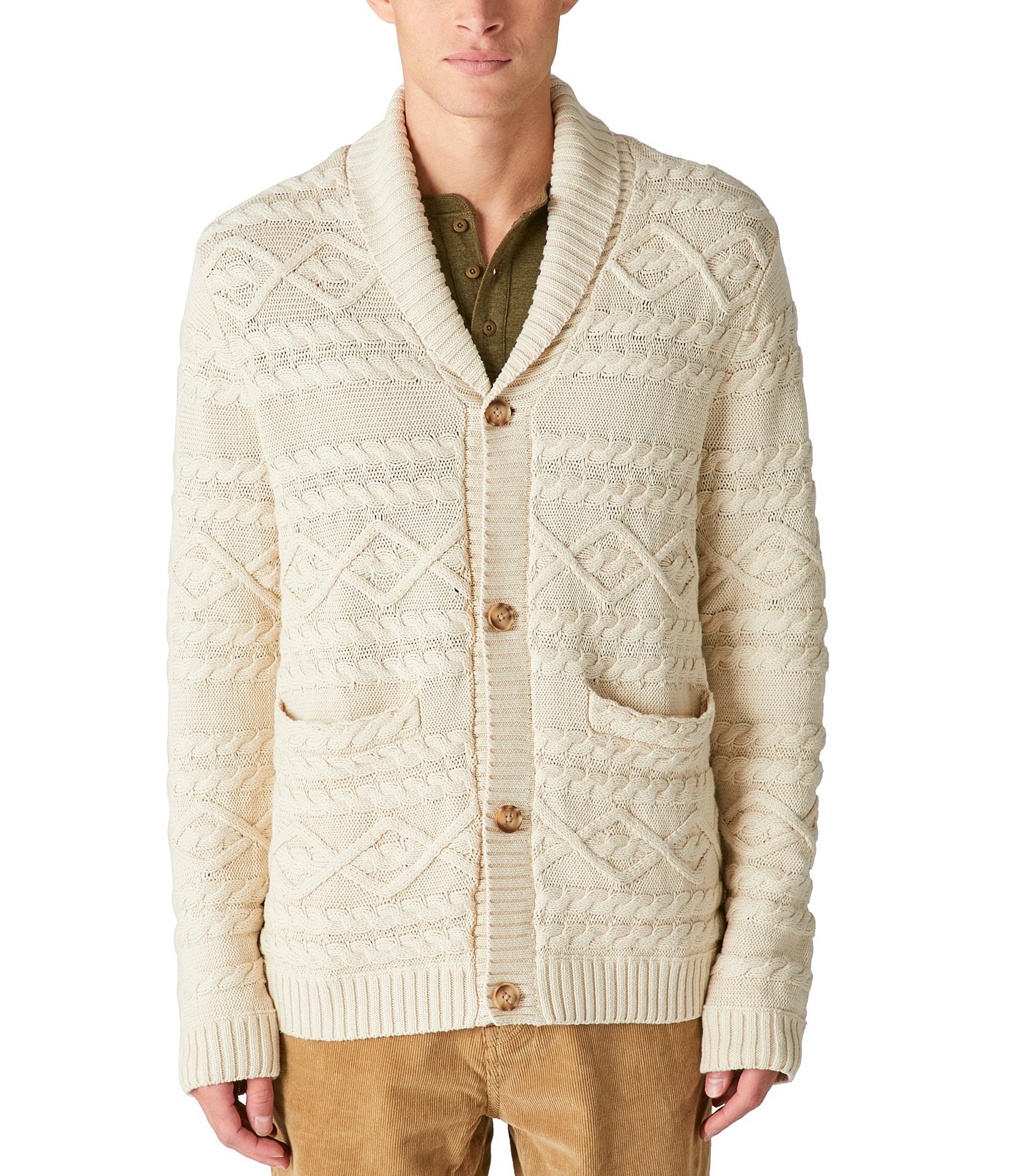 Lucky Brand Cable Knit Cardigan | Dillard's