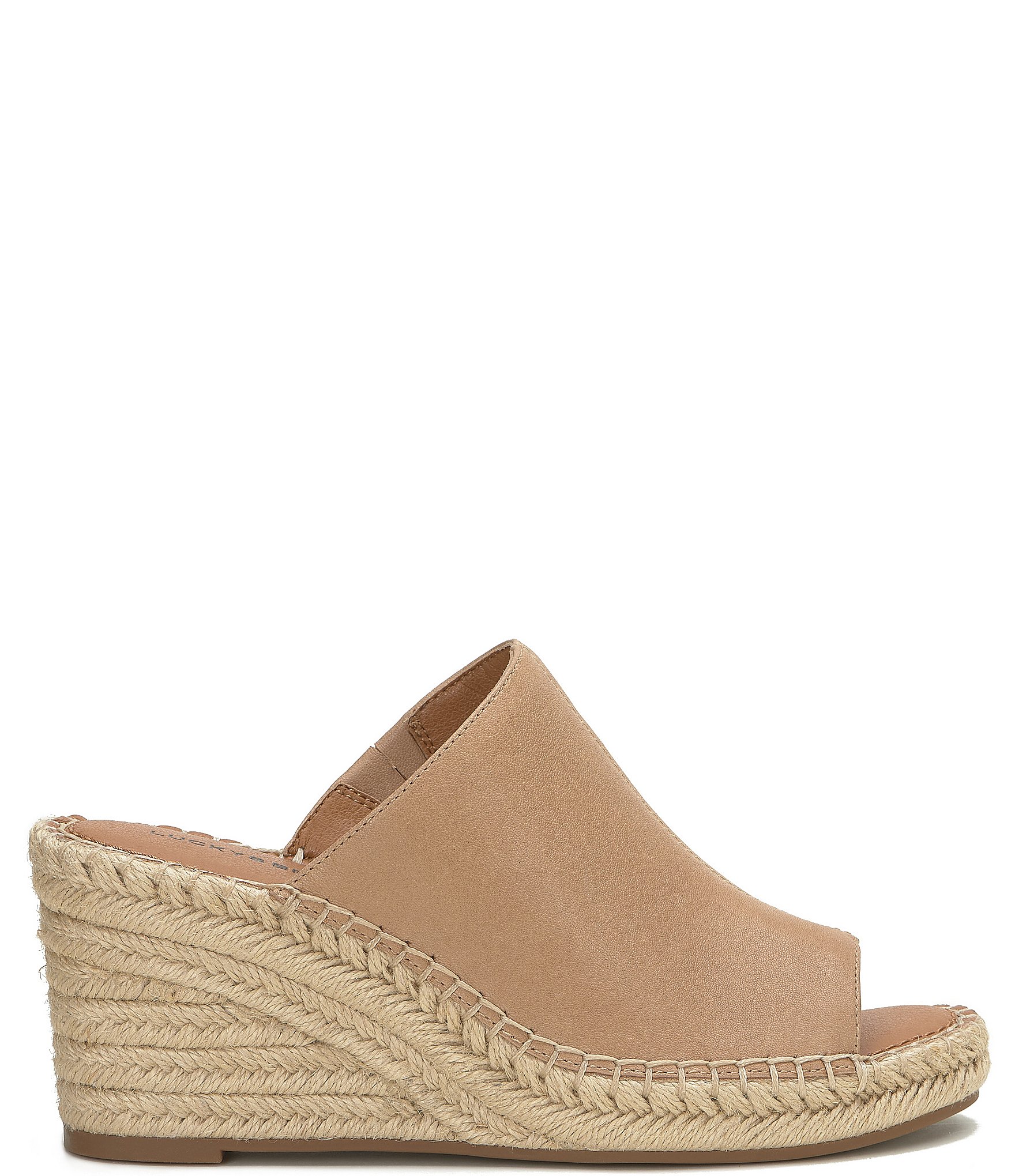 Lucky Brand Cabriah Leather Espadrille Wedge Slide Sandals