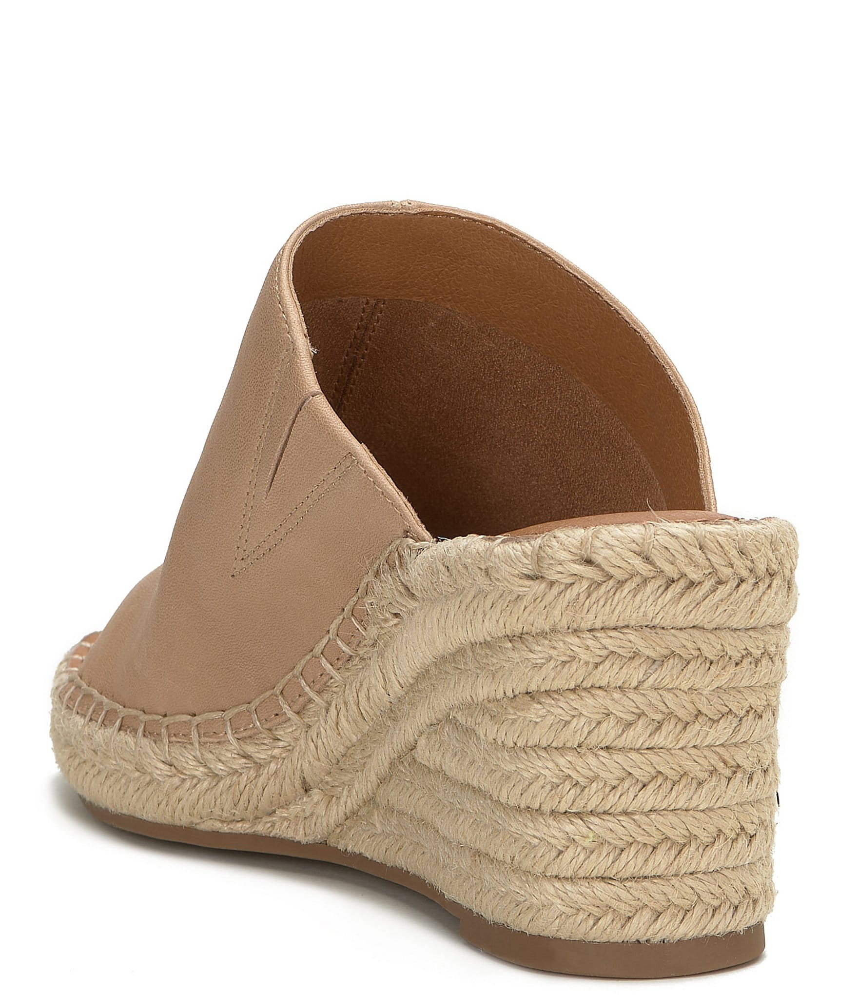 Lucky Brand Cabriah Leather Espadrille Wedge Slide Sandals