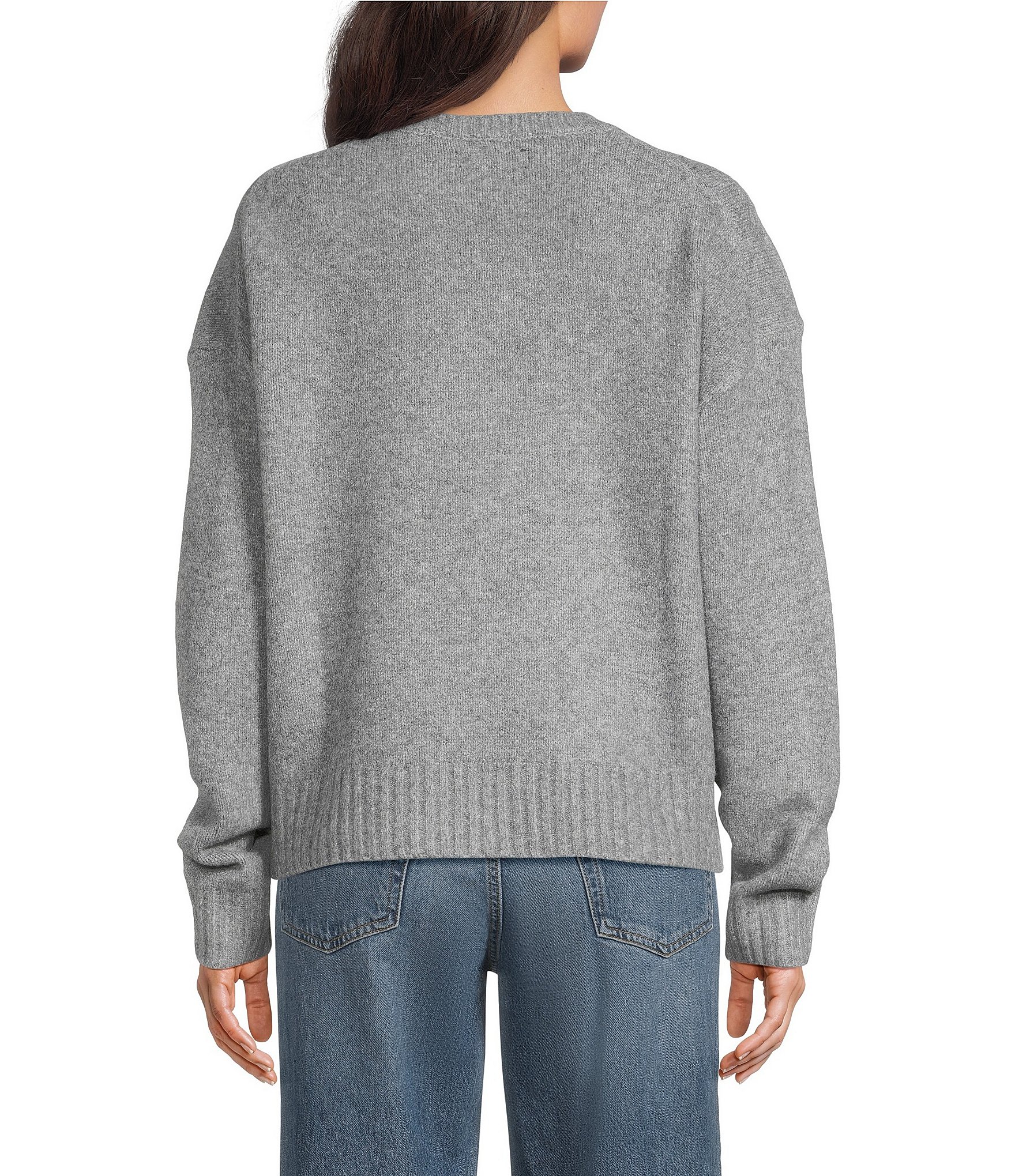 Lucky Brand Cloudsoft Knit Rolling Stones Leopard Print Pullover Sweater