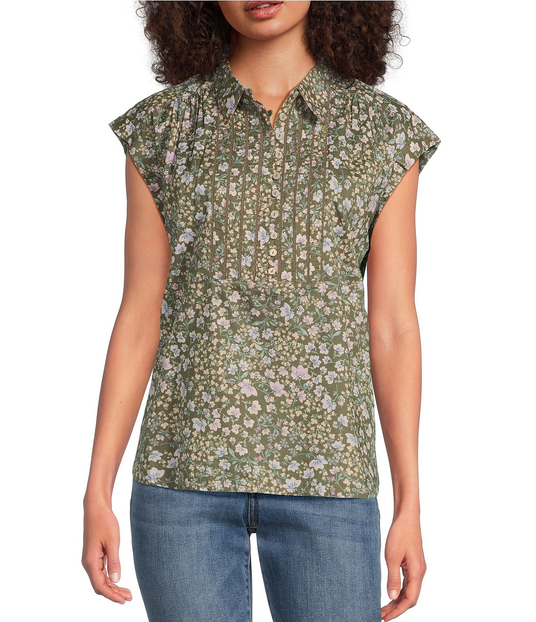 lucky brand floral blouse