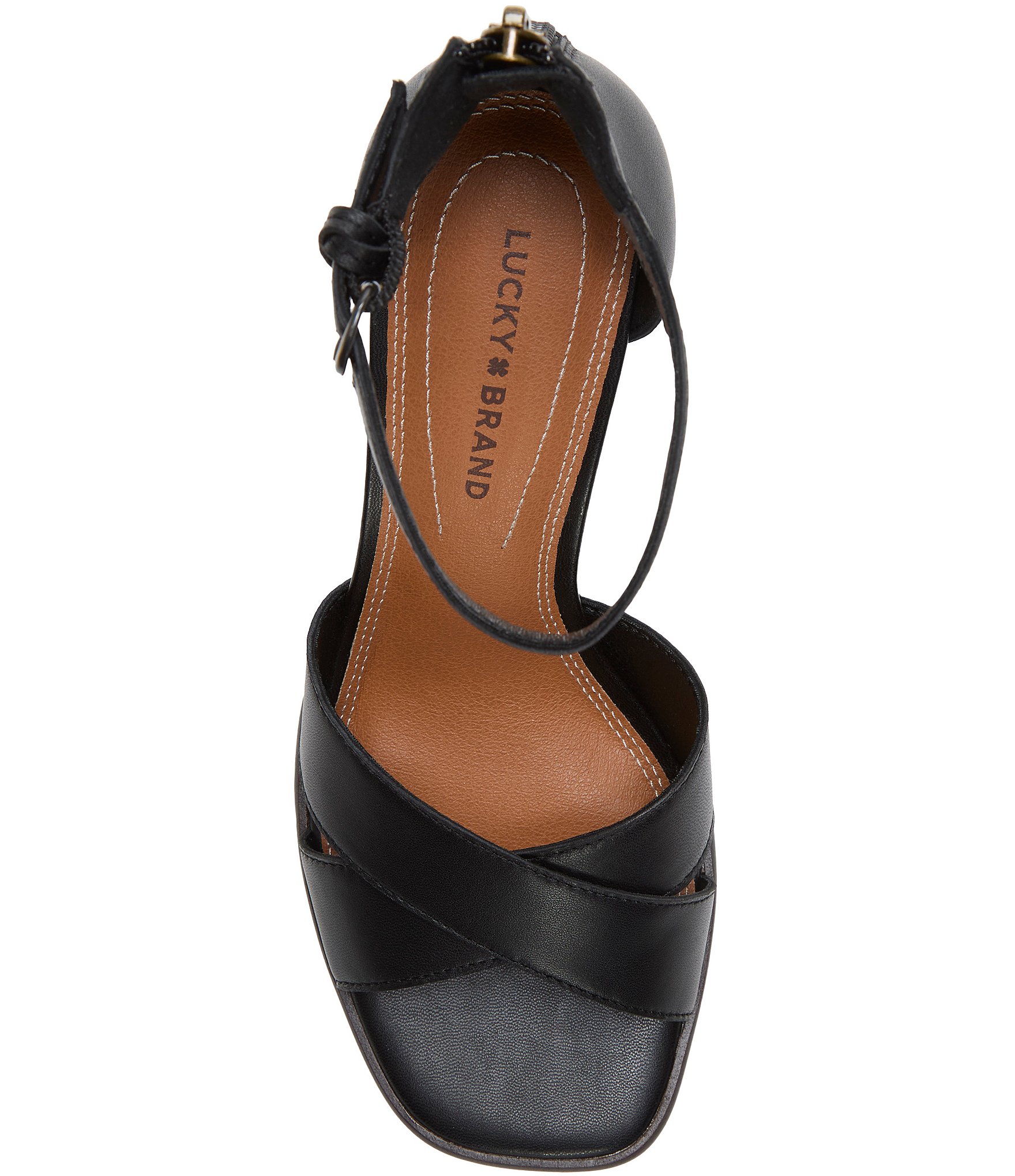 Lucky Brand Herrika Cross Band Block Heel Sandals
