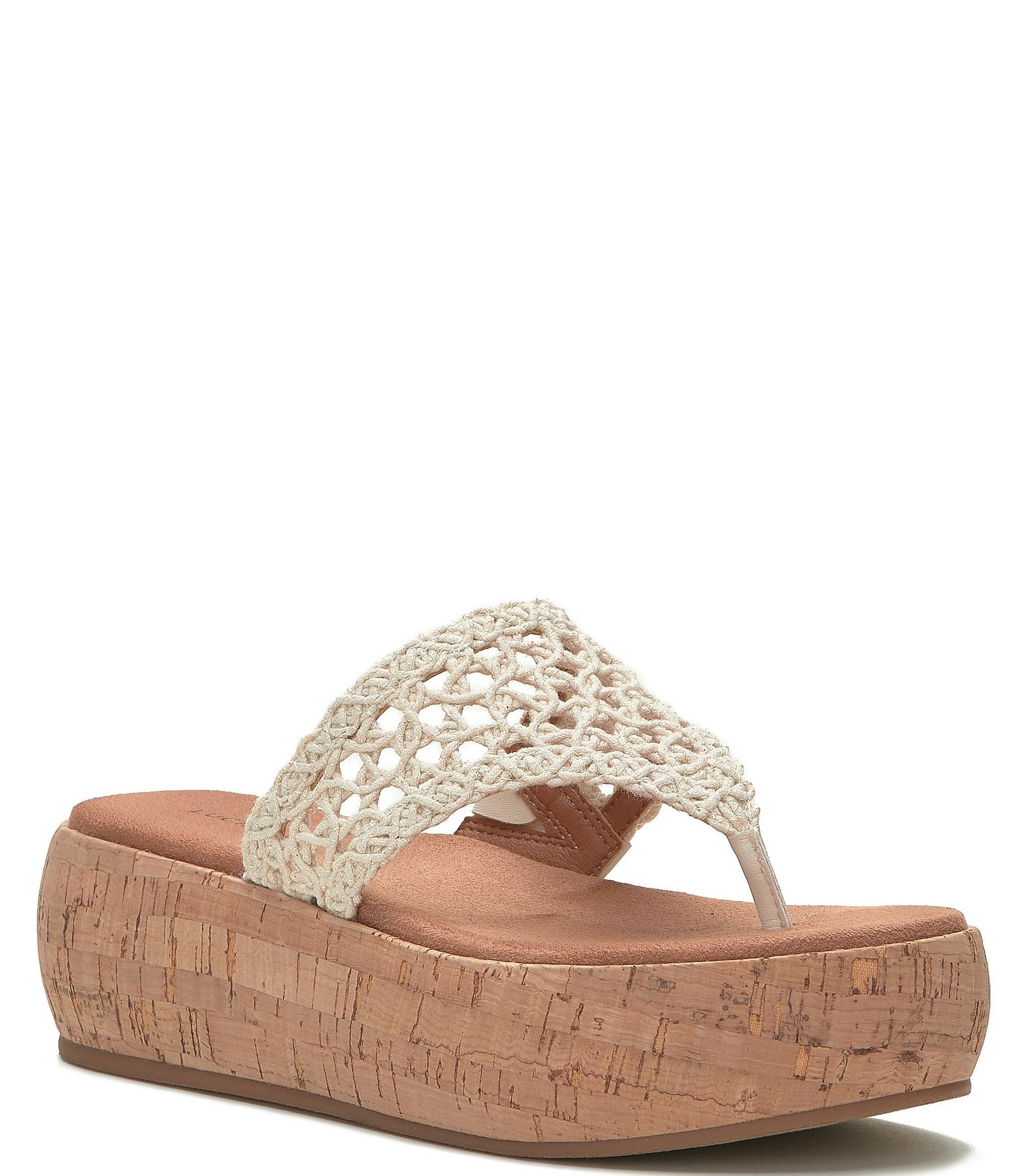 Lucky Brand Jaslene Crochet Thong Platform Sandals | Dillard's