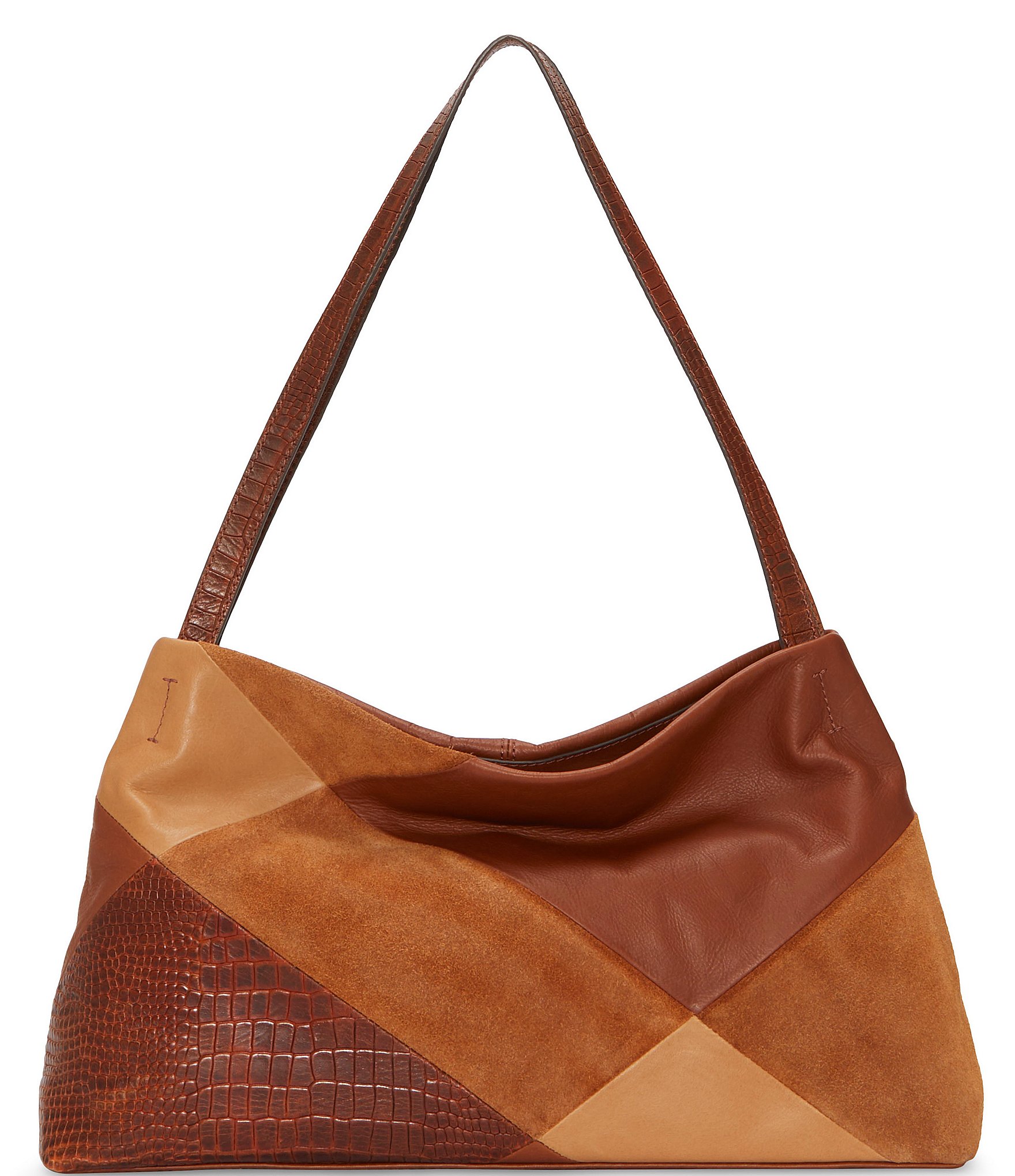 LUCKY BRAND Leather Purse PATCHWORK Shoulder Bag Patchwork Hobo | eBay