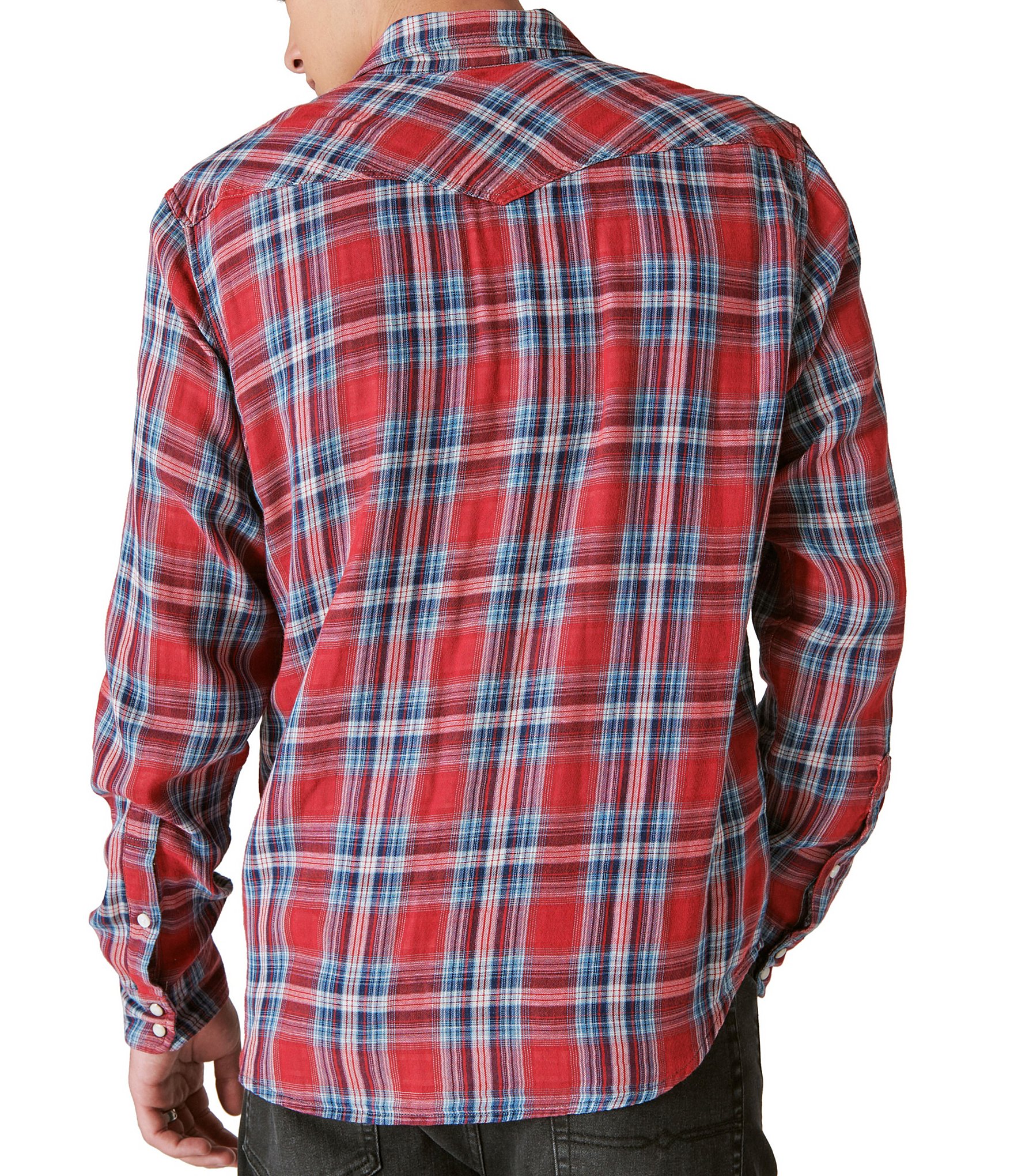 Lucky Brand Long Sleeve Plaid Western Shirt