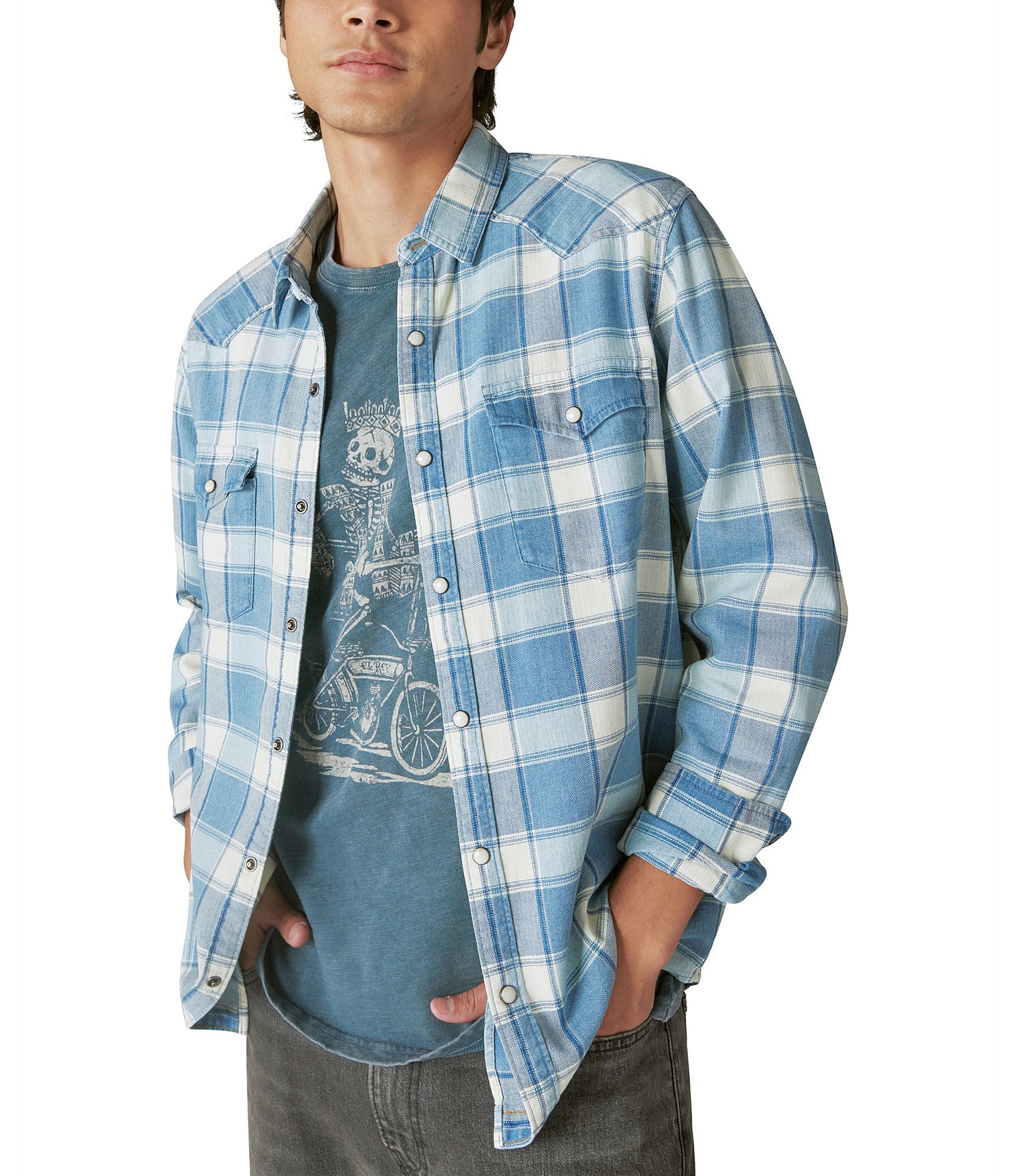 Lucky Brand, Shirts, Lucky Brand Mens True Indigo Button Up California  Style Long Sleeve Size Xxl