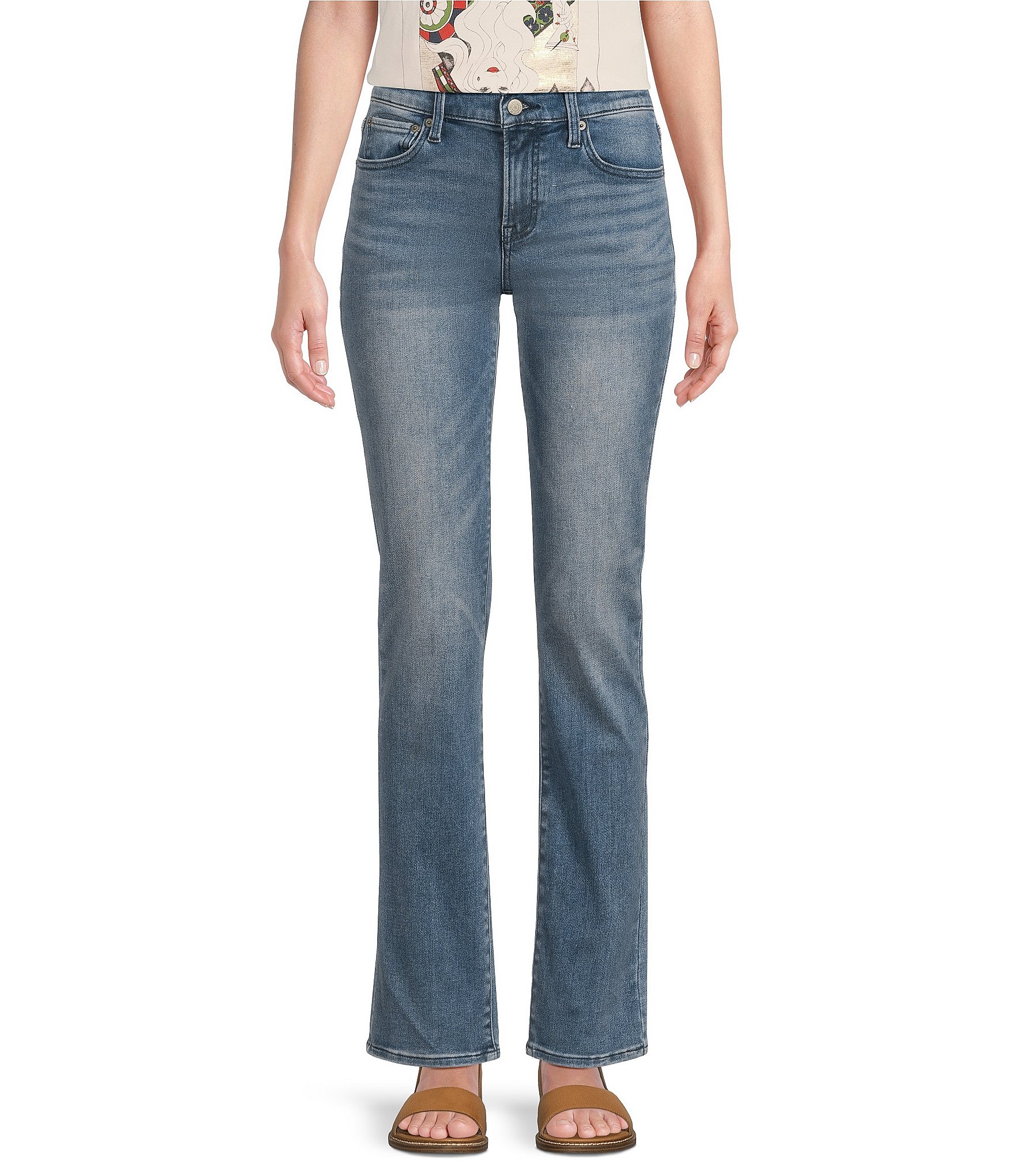 Lucky Brand Mid Rise Sweet Straight Leg Ankle Length Stretch Denim Jeans