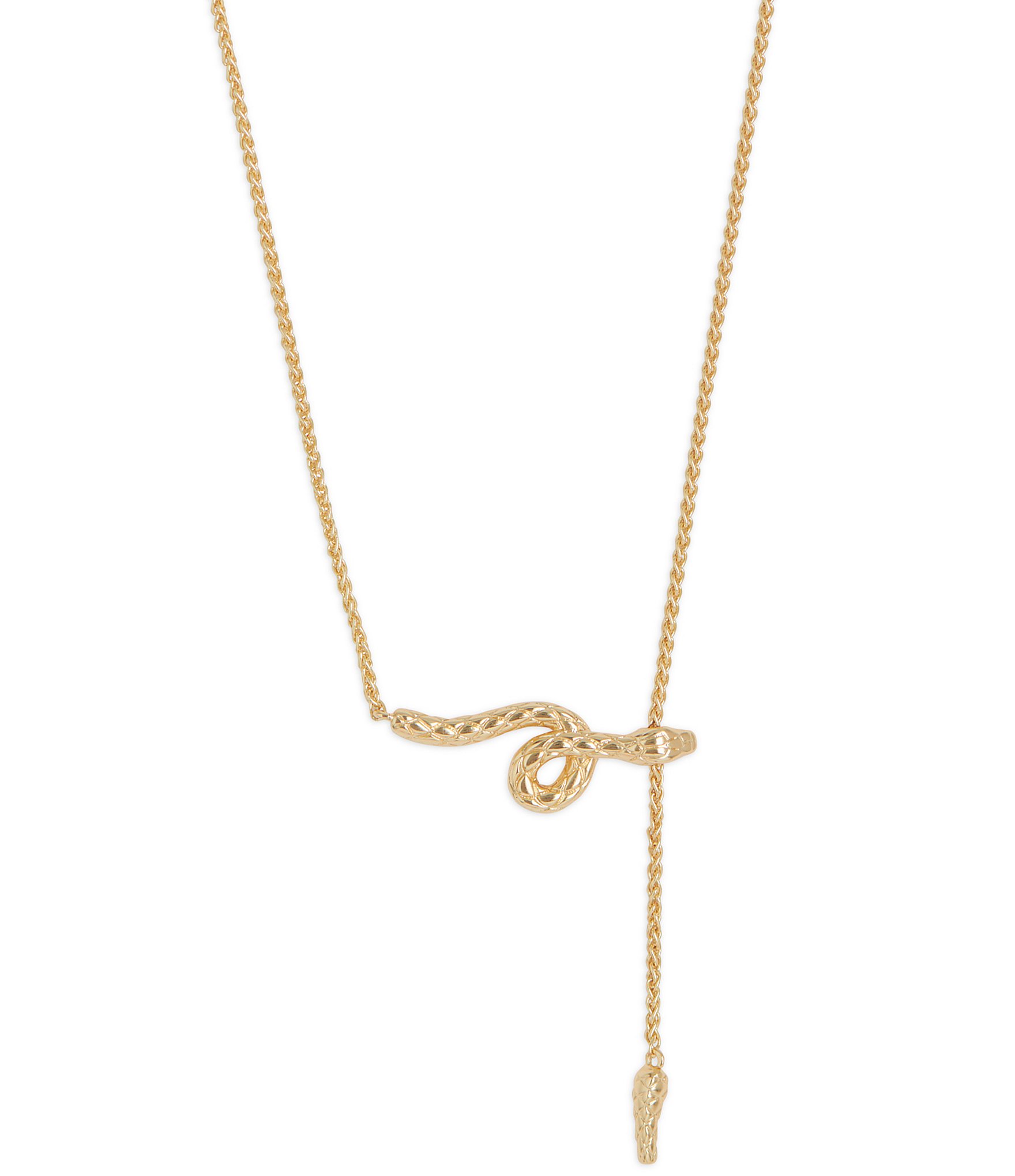 Gemma Layne Snake Chain Long Multi Strand Necklace - Gold