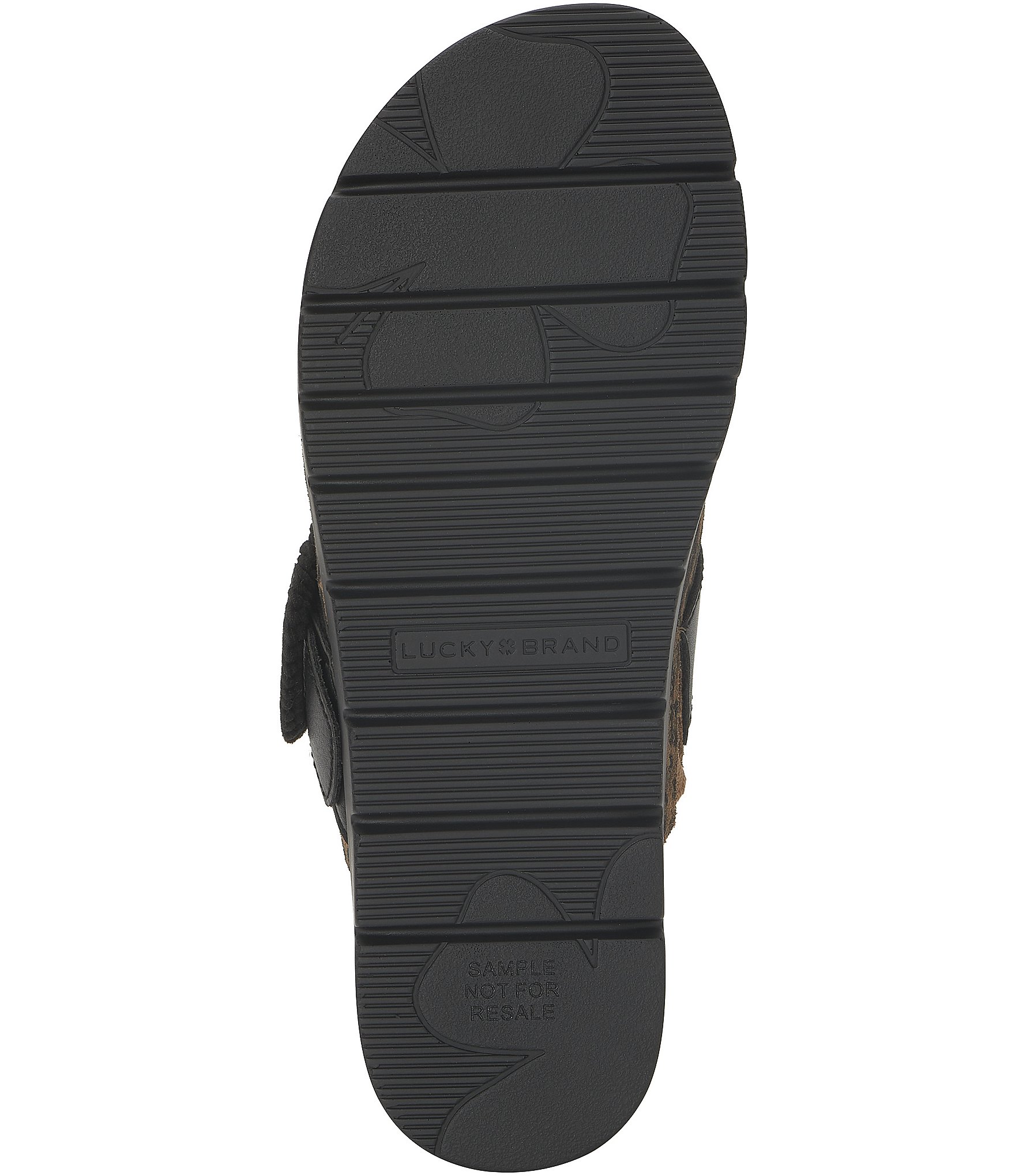 Lucky Brand Sachie Leopard Print Suede Buckle Hardware Clogs