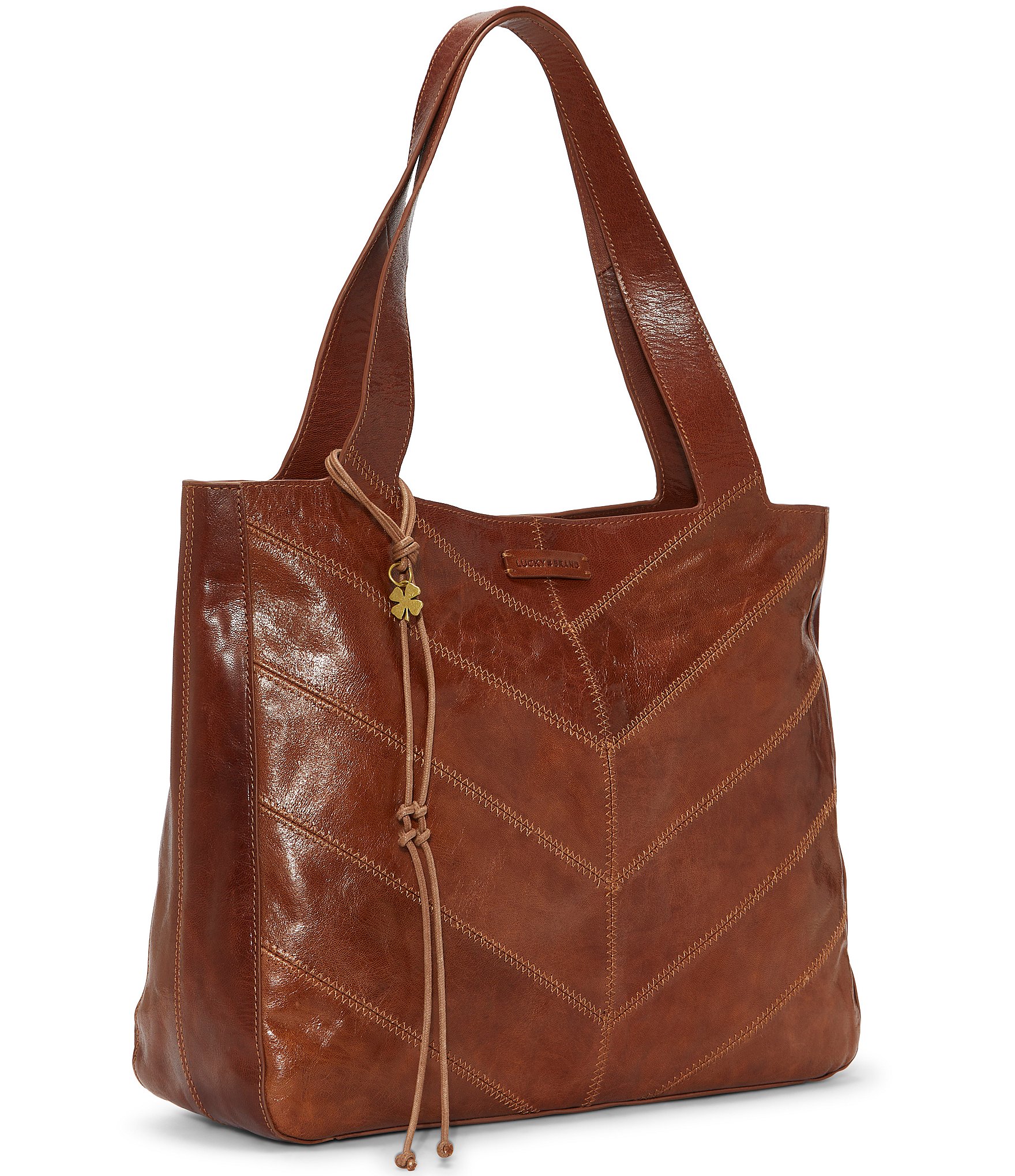 Lucky Brand Sash Chevron Leather Tote Bag