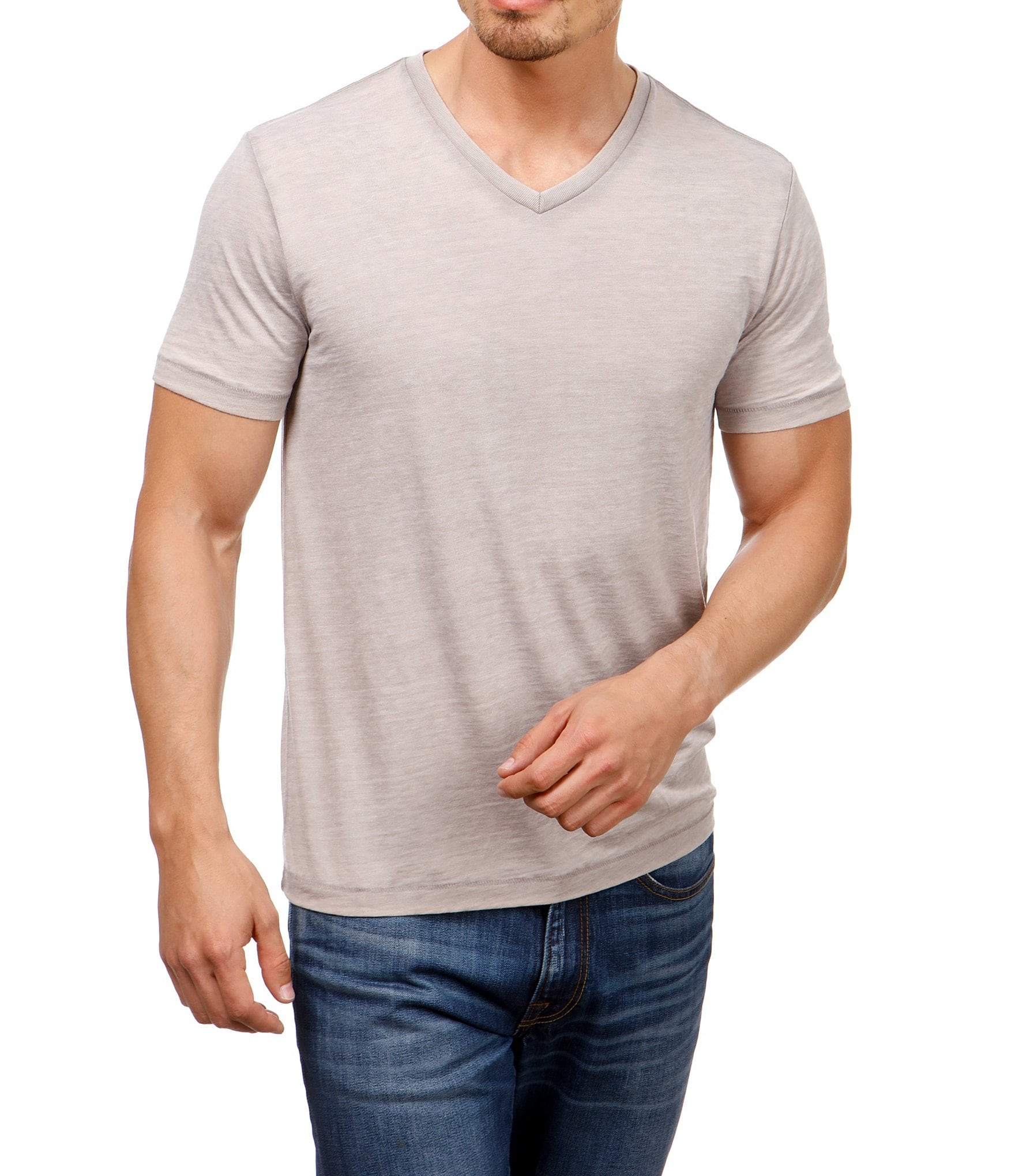 Lucky Brand Short Sleeve Burnout V-Neck T-Shirt