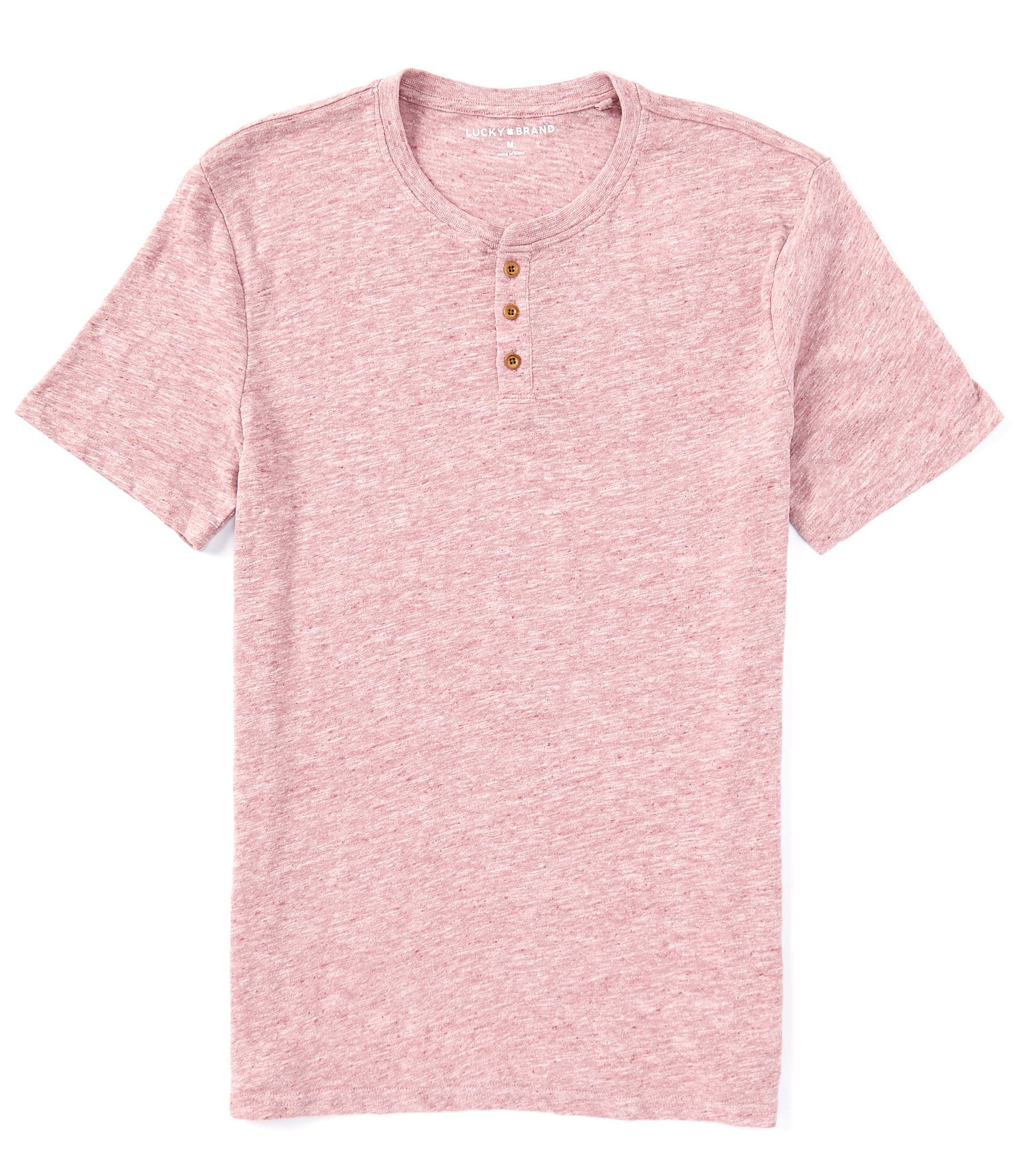 Lucky Brand Short Sleeve Linen Blend Henley T-Shirt