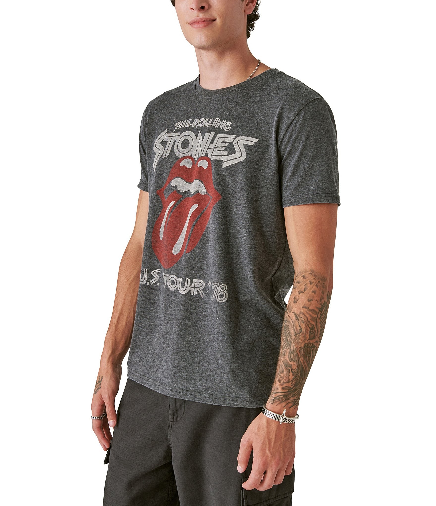 Lucky Brand Short Sleeve Rolling Stones Graphic T-Shirt