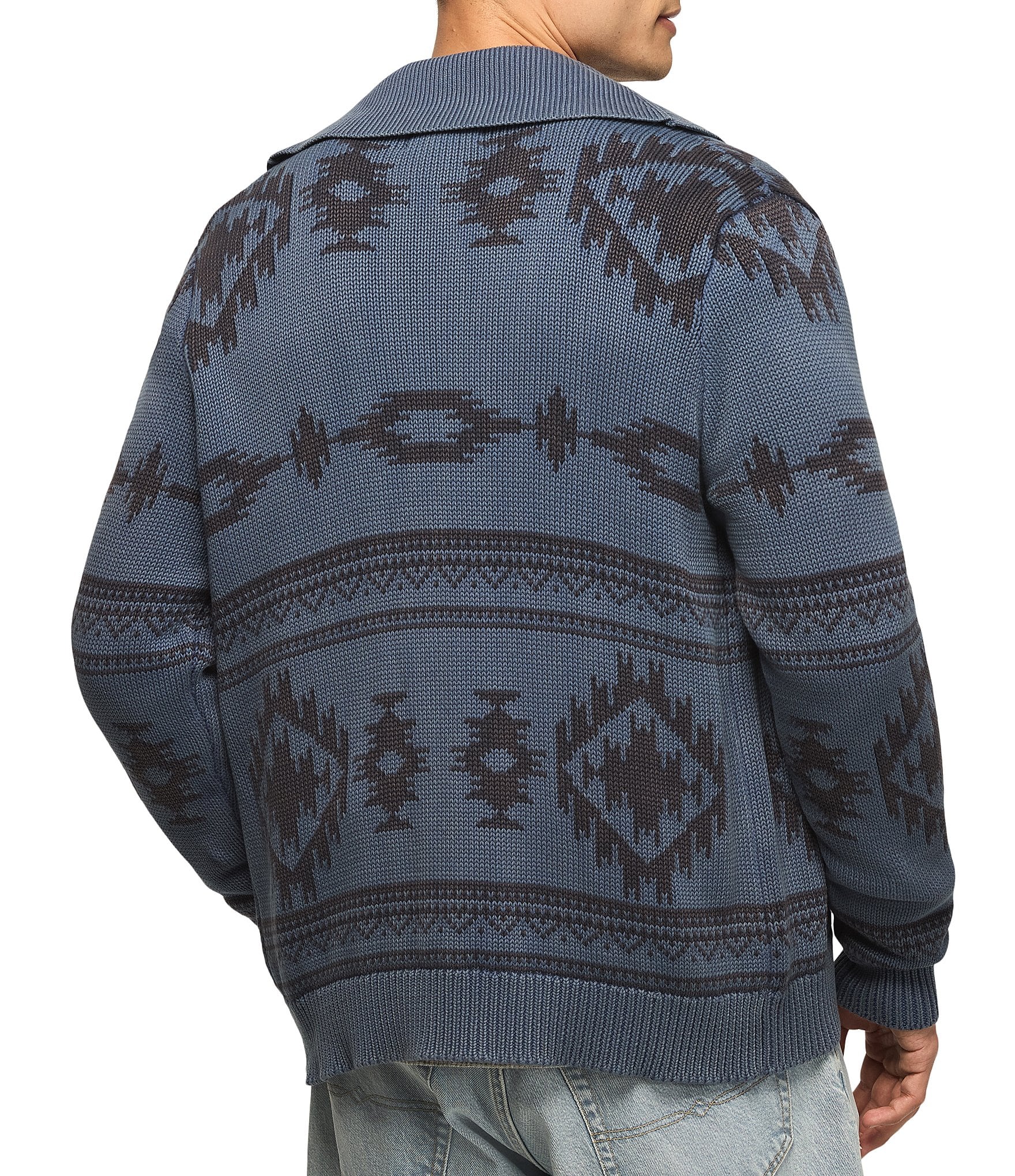 Lucky Brand Southwestern Shawl-Collar Cardigan