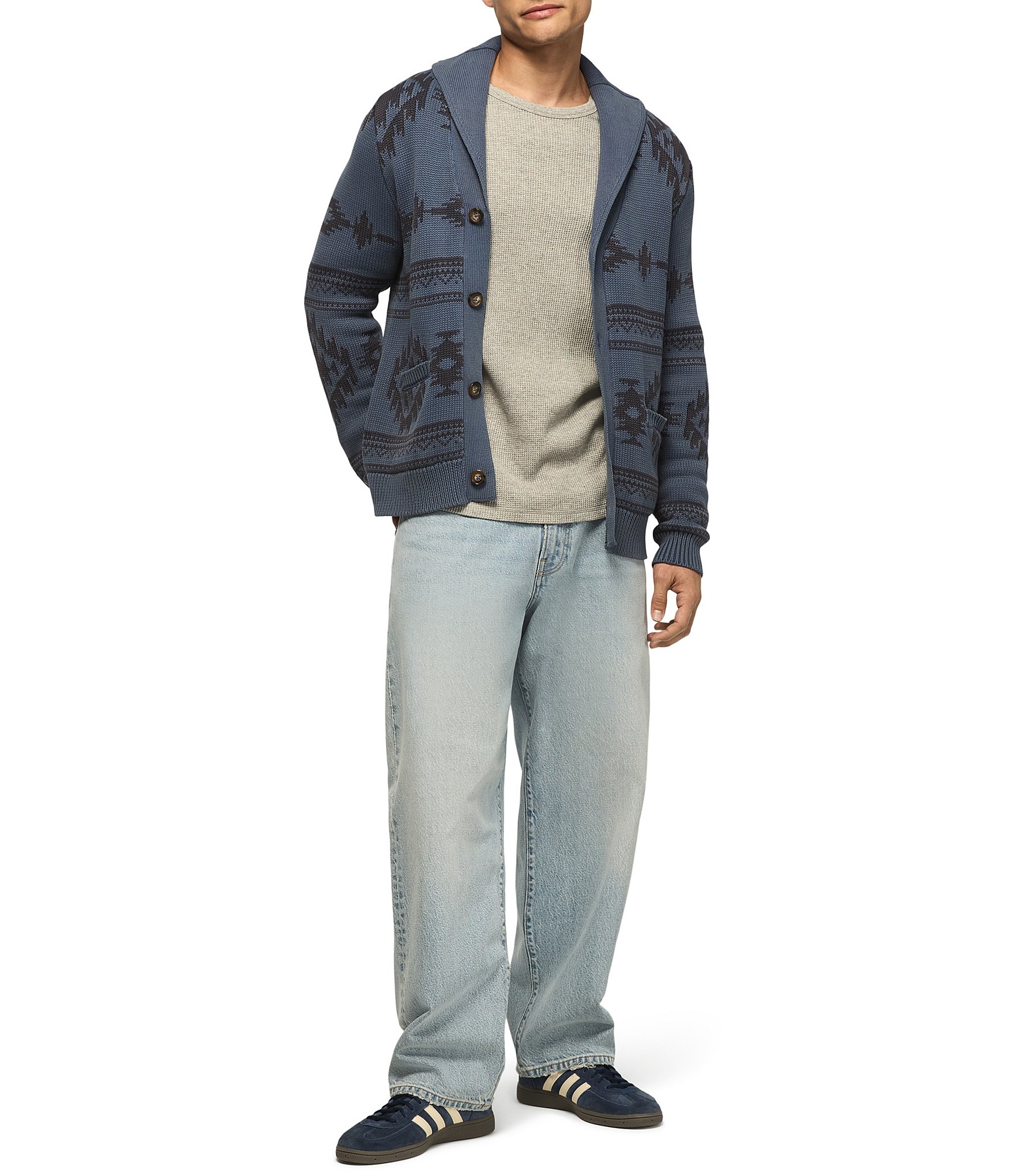 Lucky Brand Southwestern Shawl-Collar Cardigan