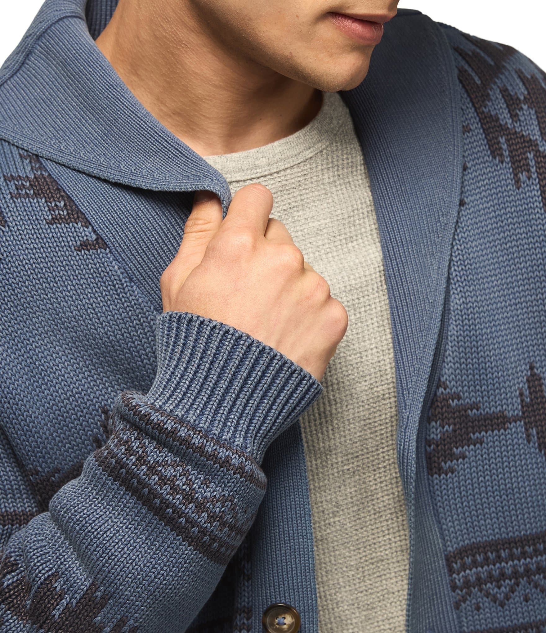Lucky Brand Southwestern Shawl-Collar Cardigan