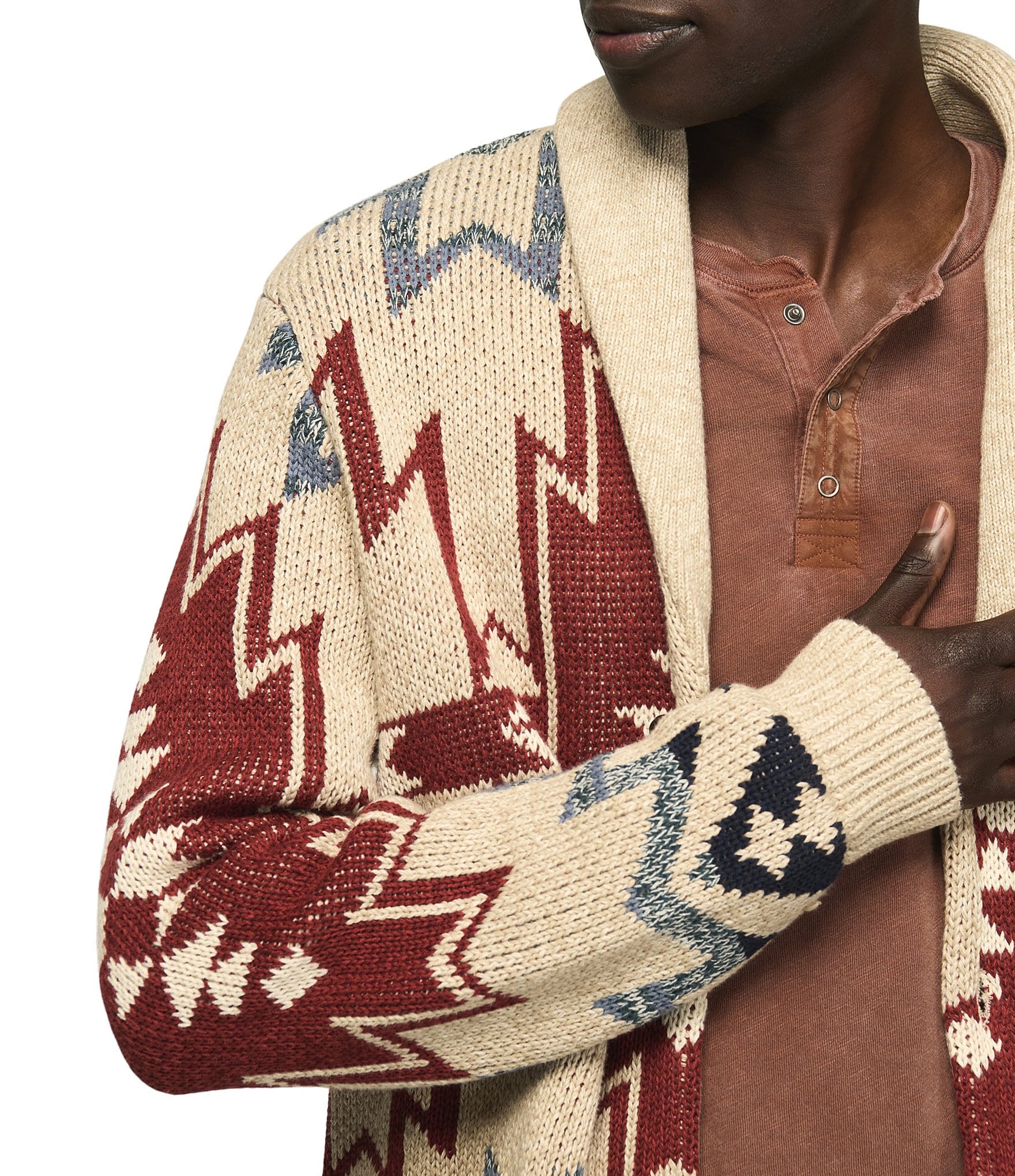 Lucky Brand Southwestern Shawl Collar Cardigan