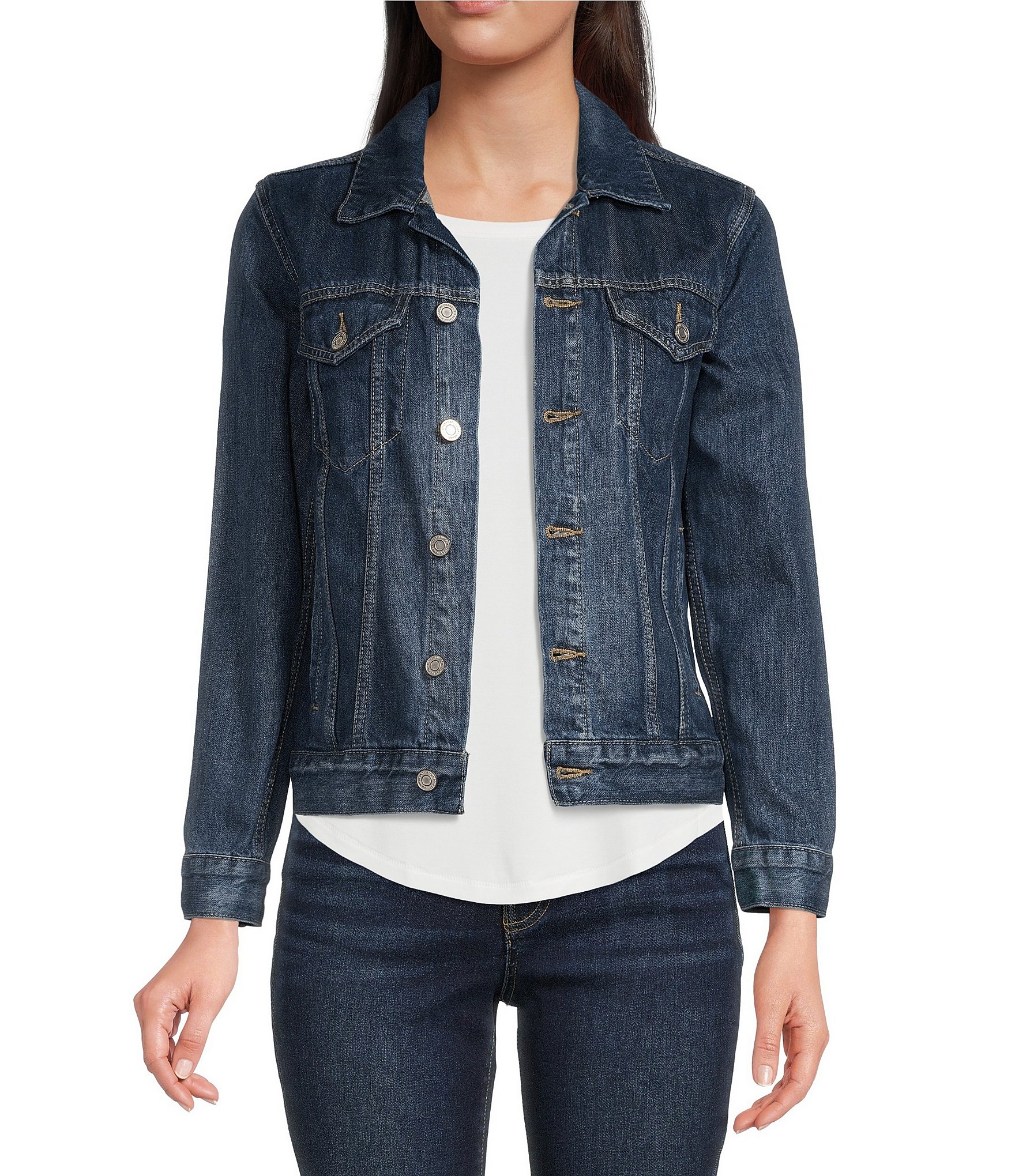 Lucky Brand The Tomboy Cotton Point Collar Long Sleeve Button Front ...