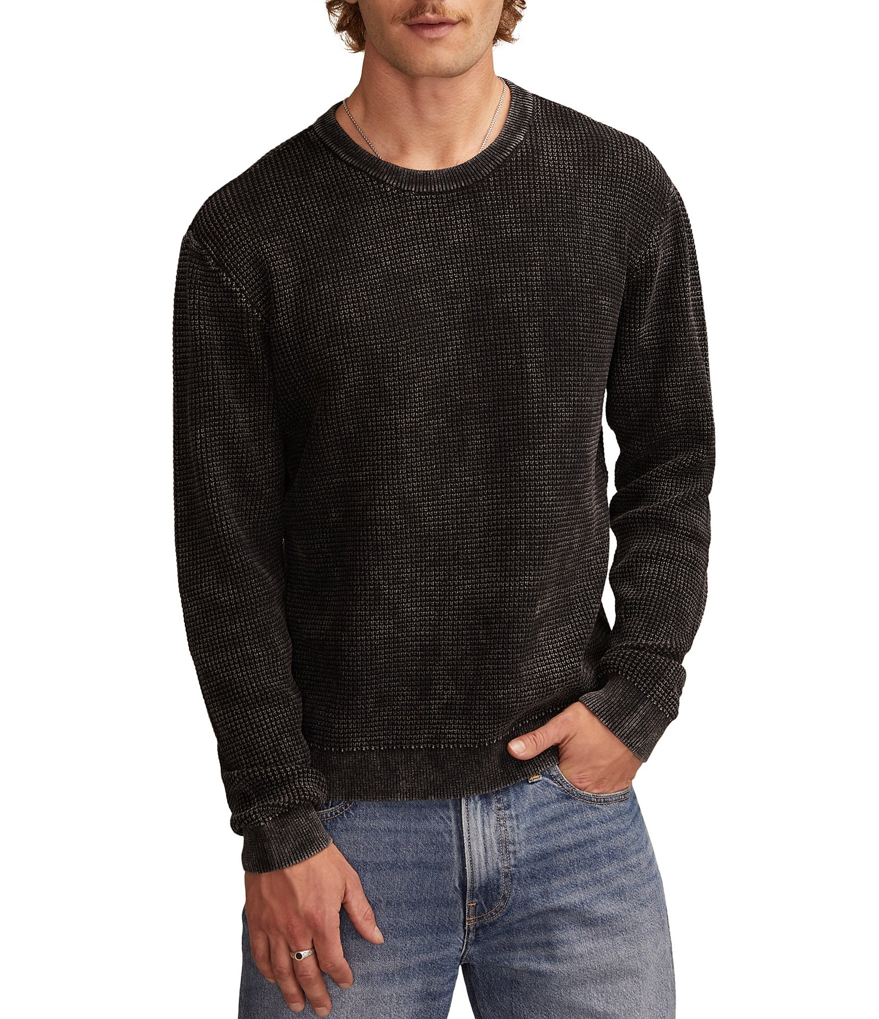 Lucky Brand Waffle Knit Long Sleeve Sweater