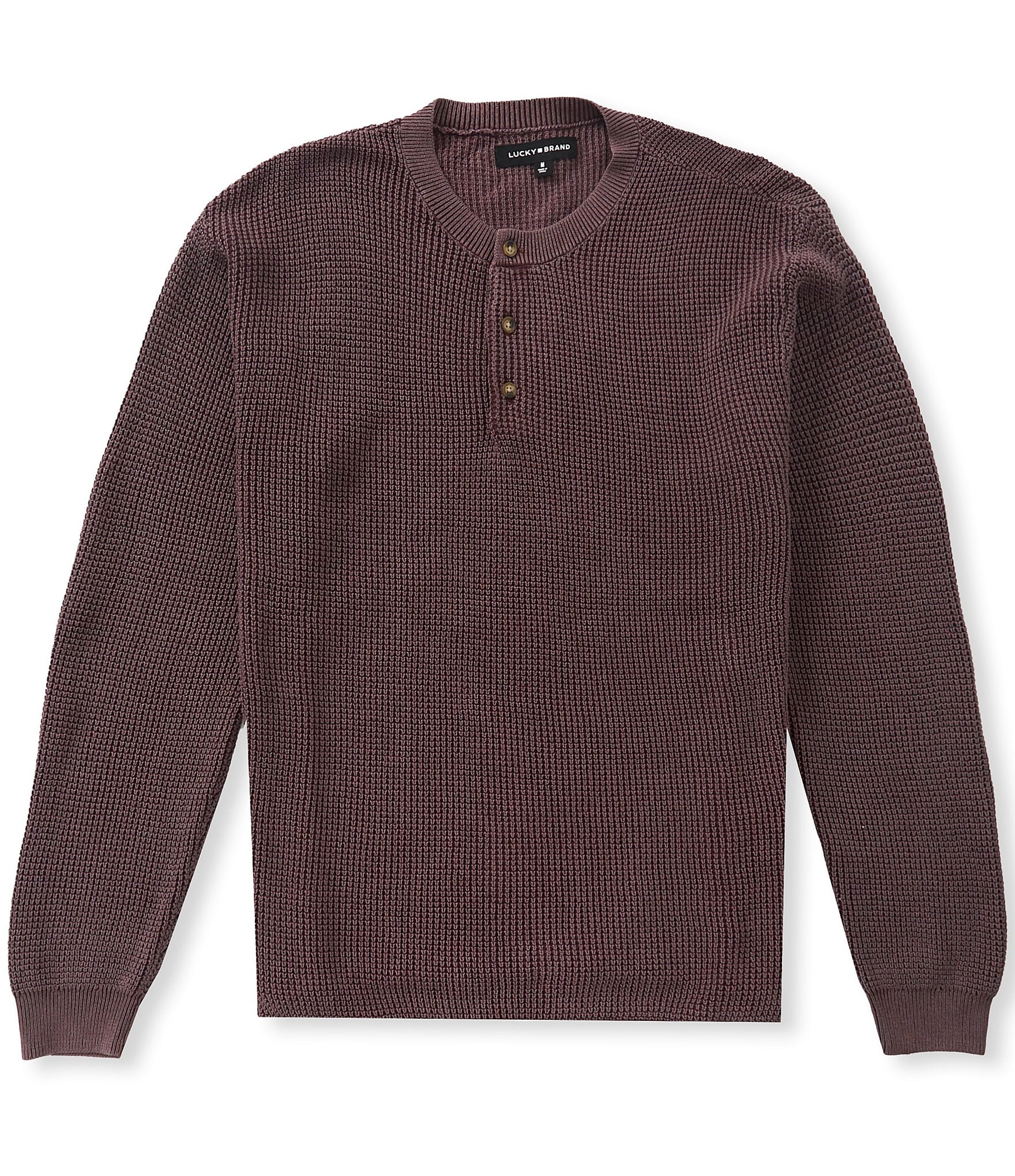 Lucky Brand Washed Ottoman Henley Sweater