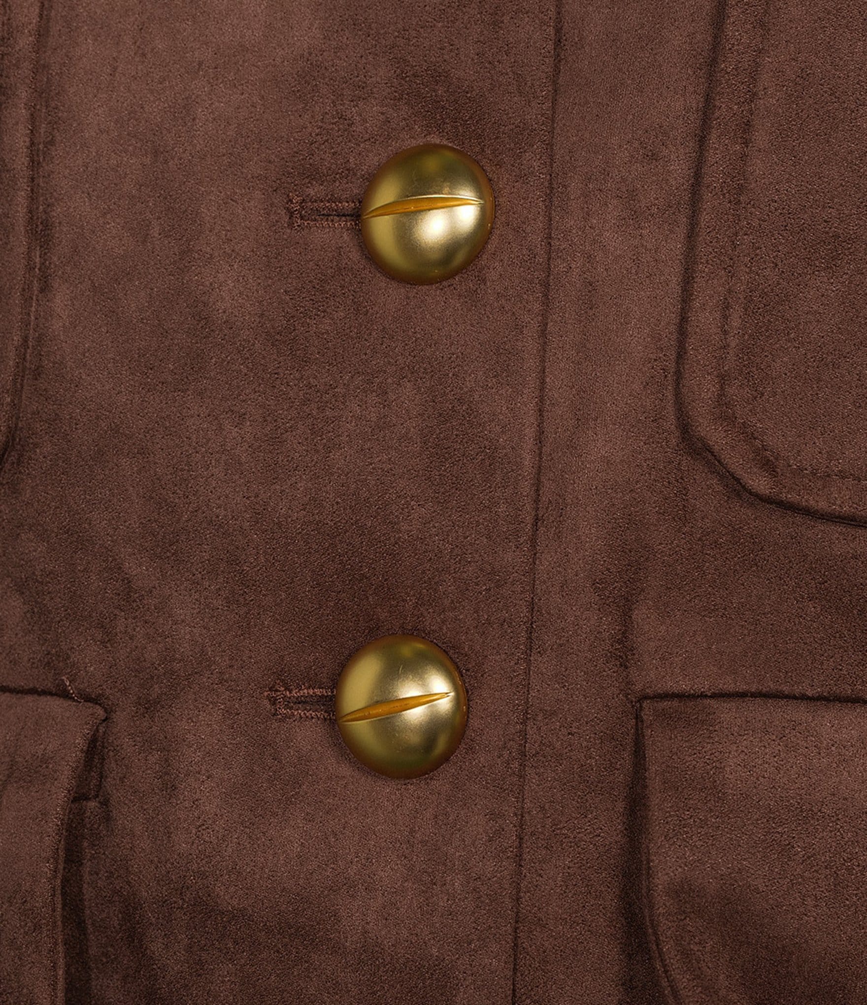 Lucy Paris Brynn Suede Collared Long Sleeve Button Front Coordinating Cropped Jacket