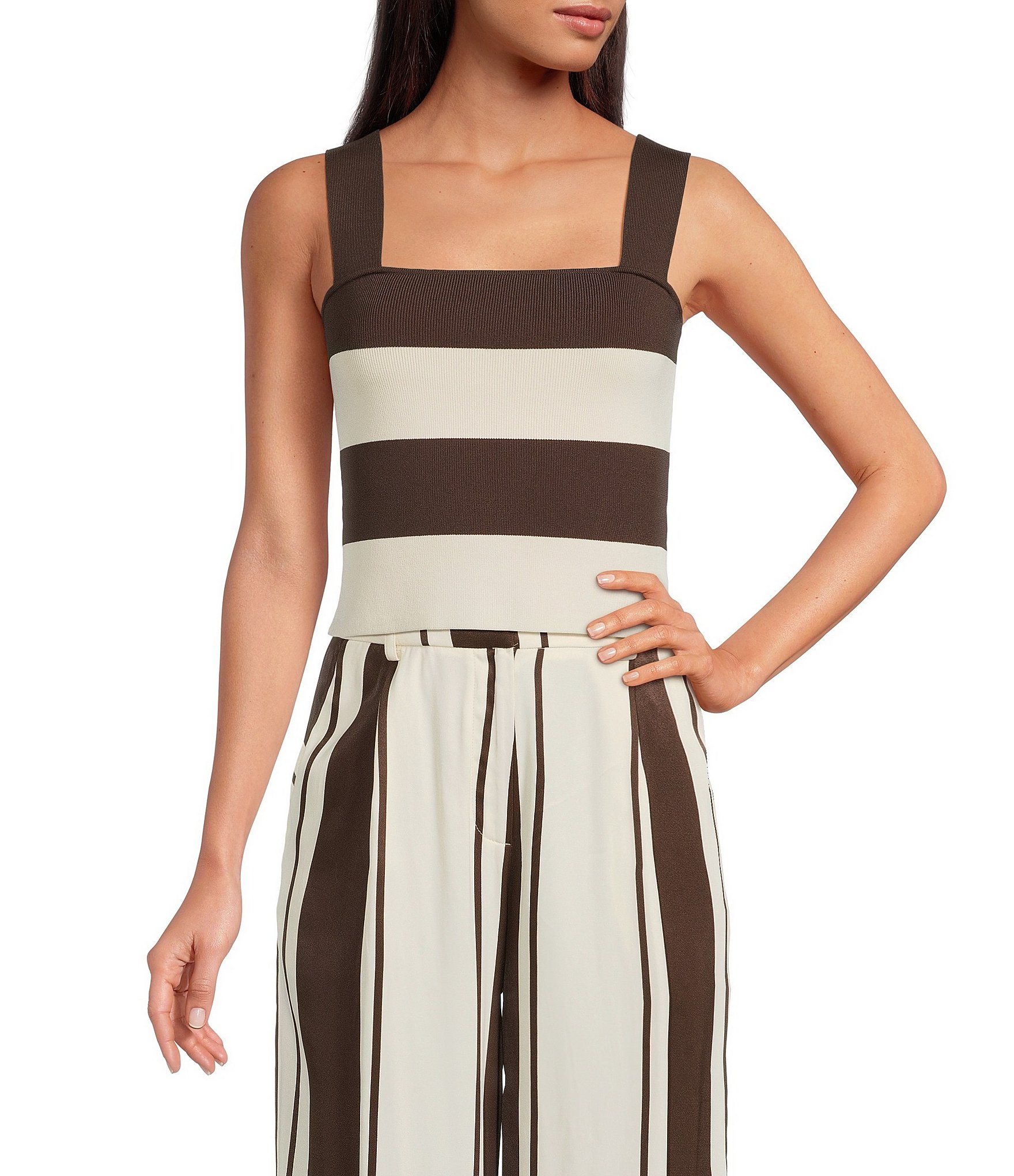 Lucy Paris Lula Coordinating Colorblock Square Neck Sleeveless Top