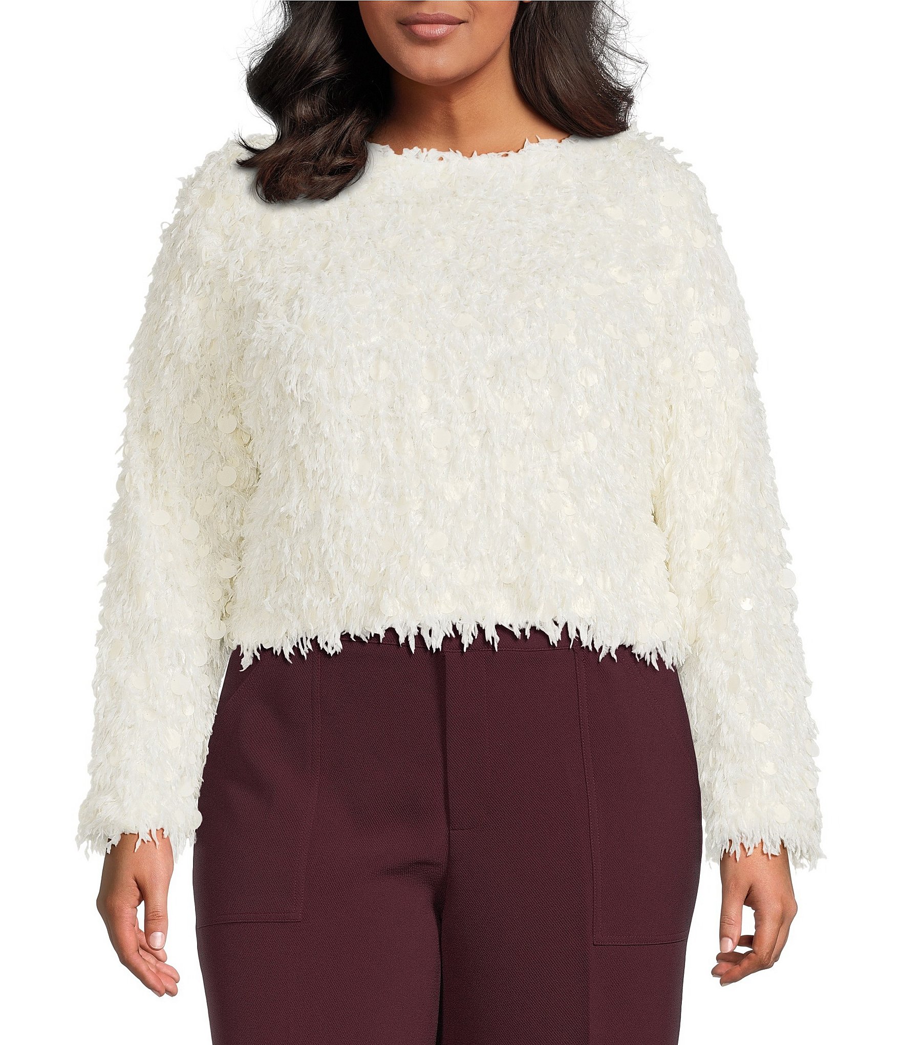 Lucy Paris Plus Fuzzy Sequin Sweater