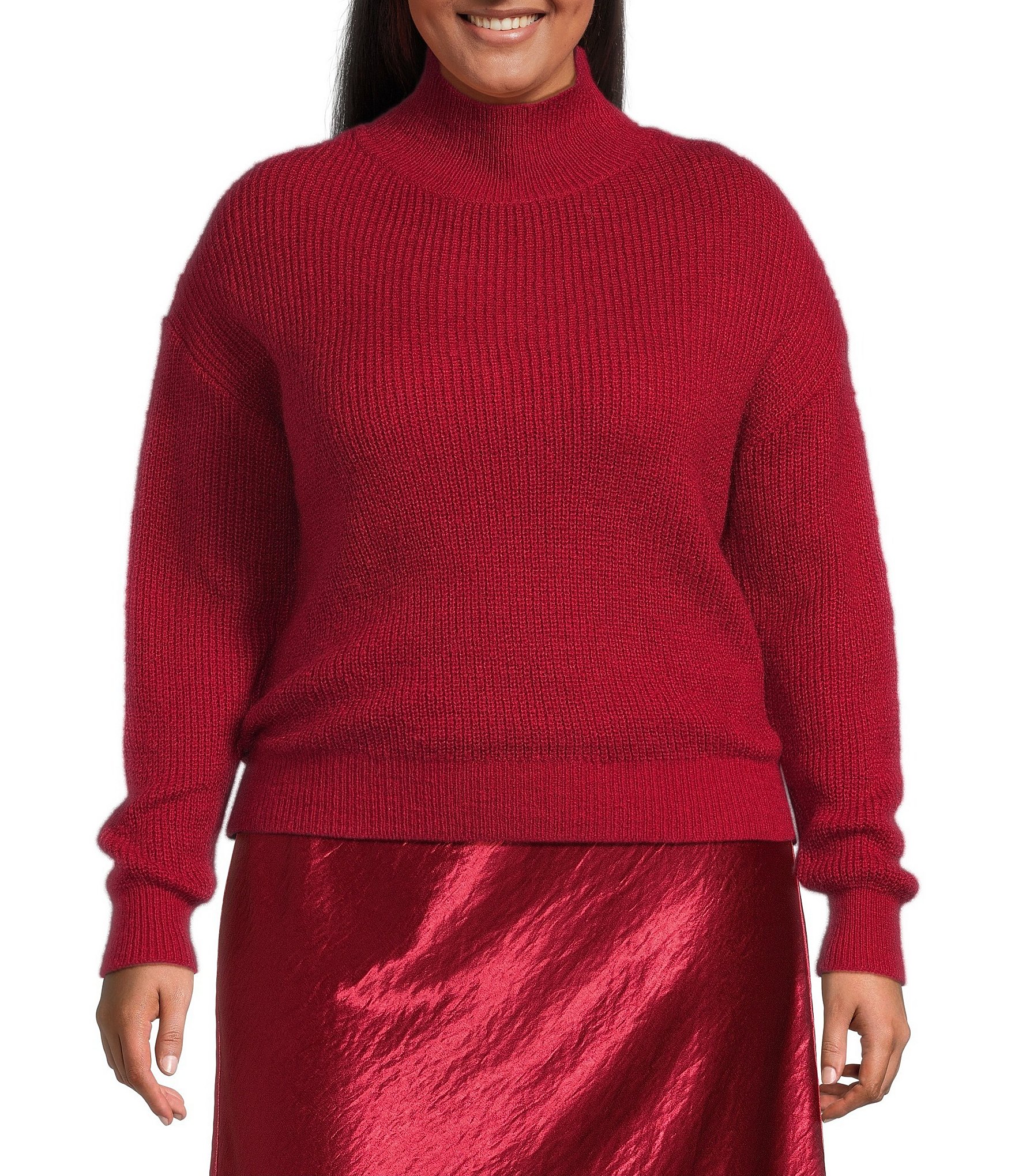 Lucy Paris Plus Size Axel Mock Neck Long Sleeves Sweater