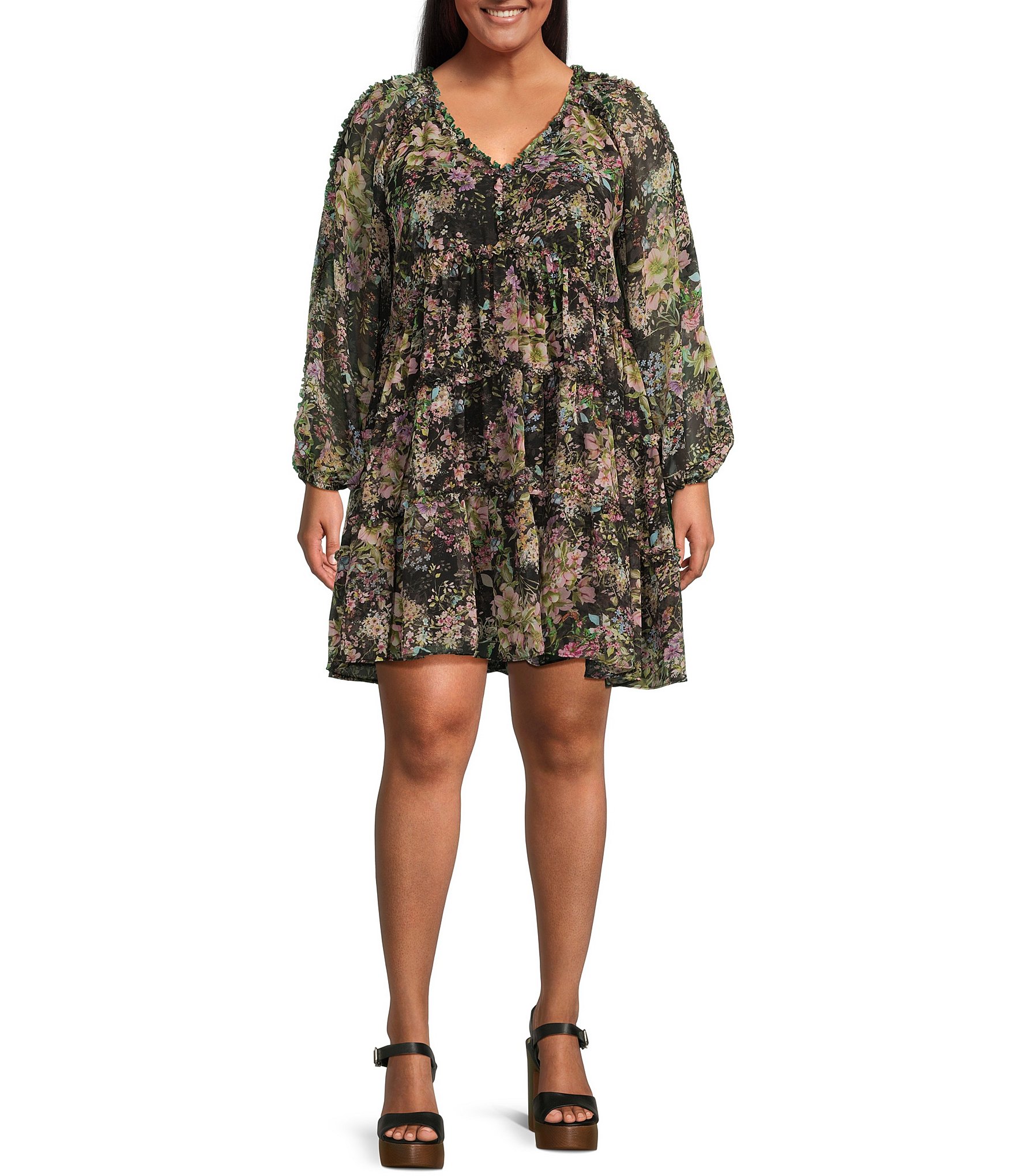 Lucy Paris Plus Size Carmina Floral Printed Long Sleeve