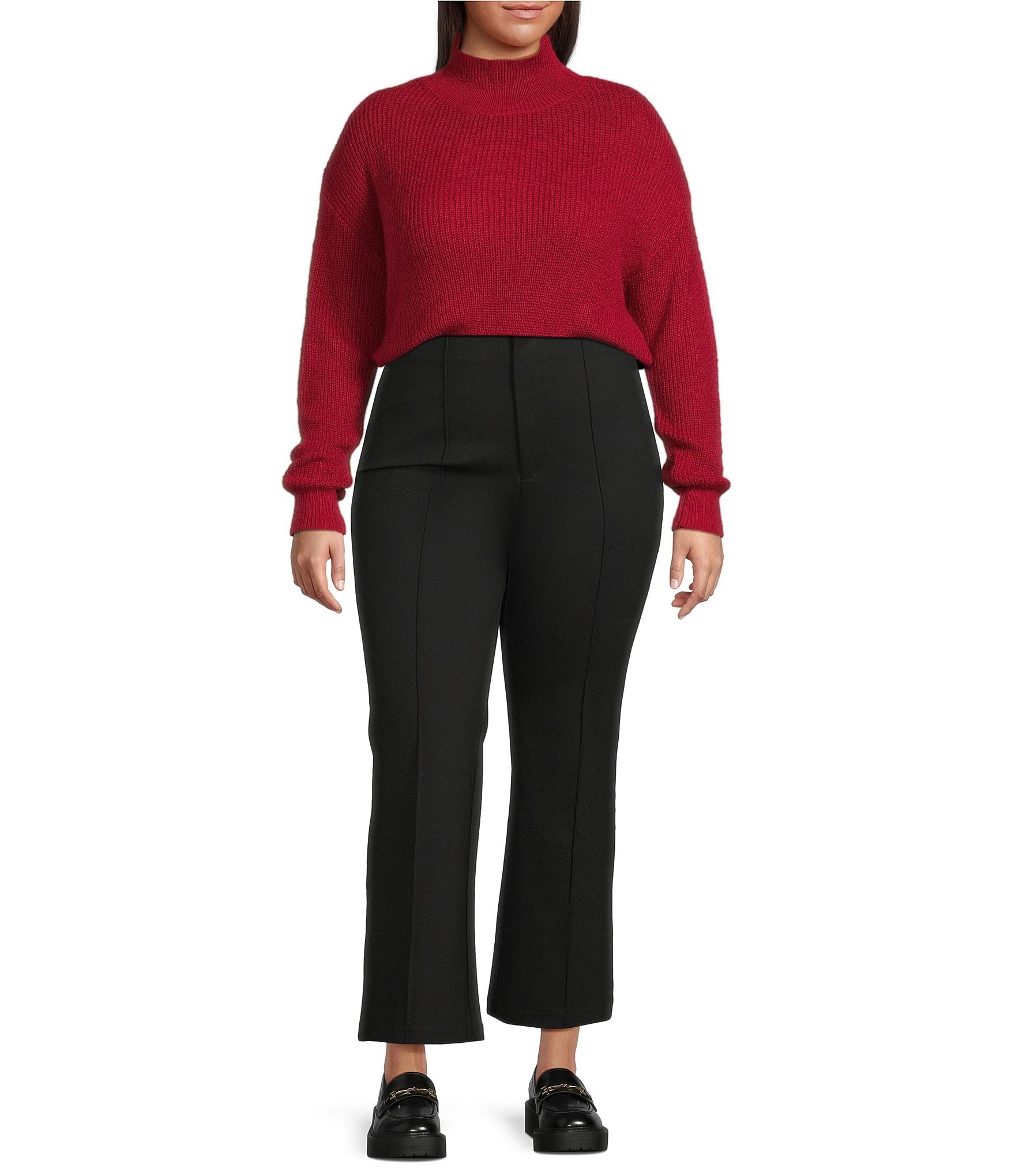 Lucy Paris Plus Size Jensen Ponte High-Rise Flare Leg Pant