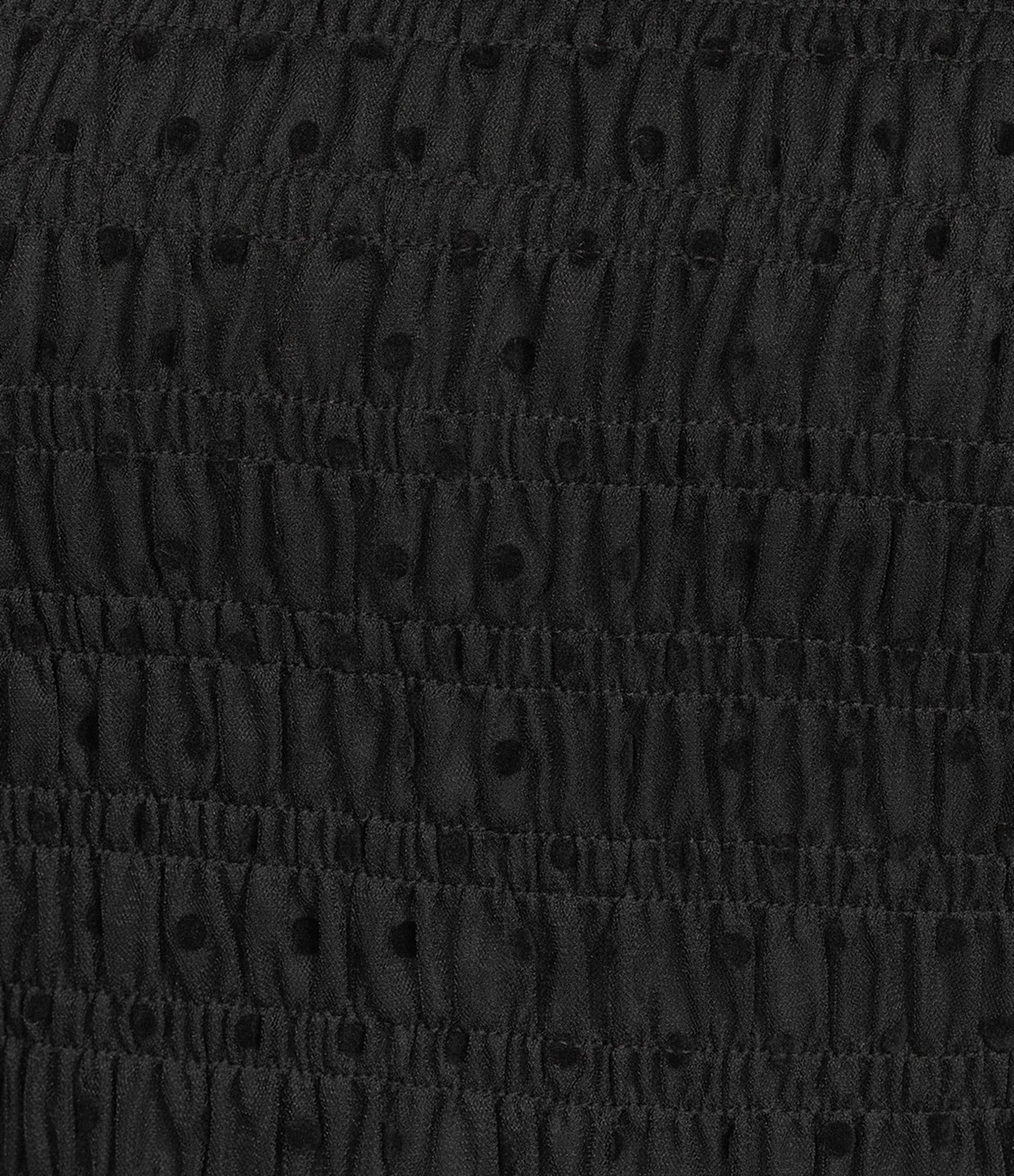 Lucy Paris Plus Size Tasha Mock Neck Flocked Long Sleeve Smocked Top