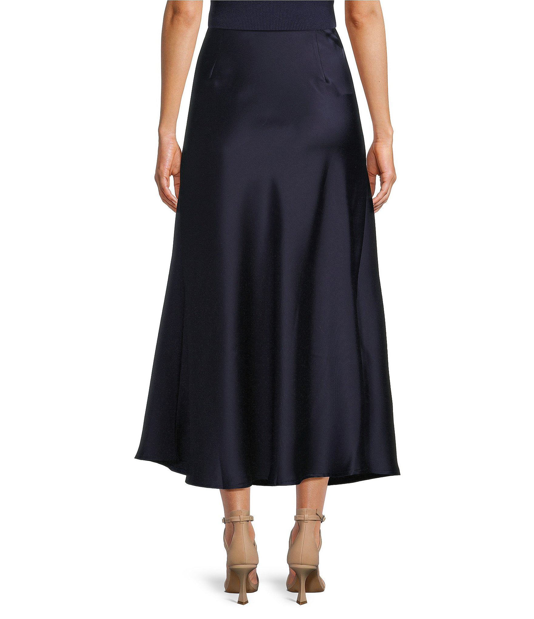 Lucy Paris Satin Midi Slip Skirt