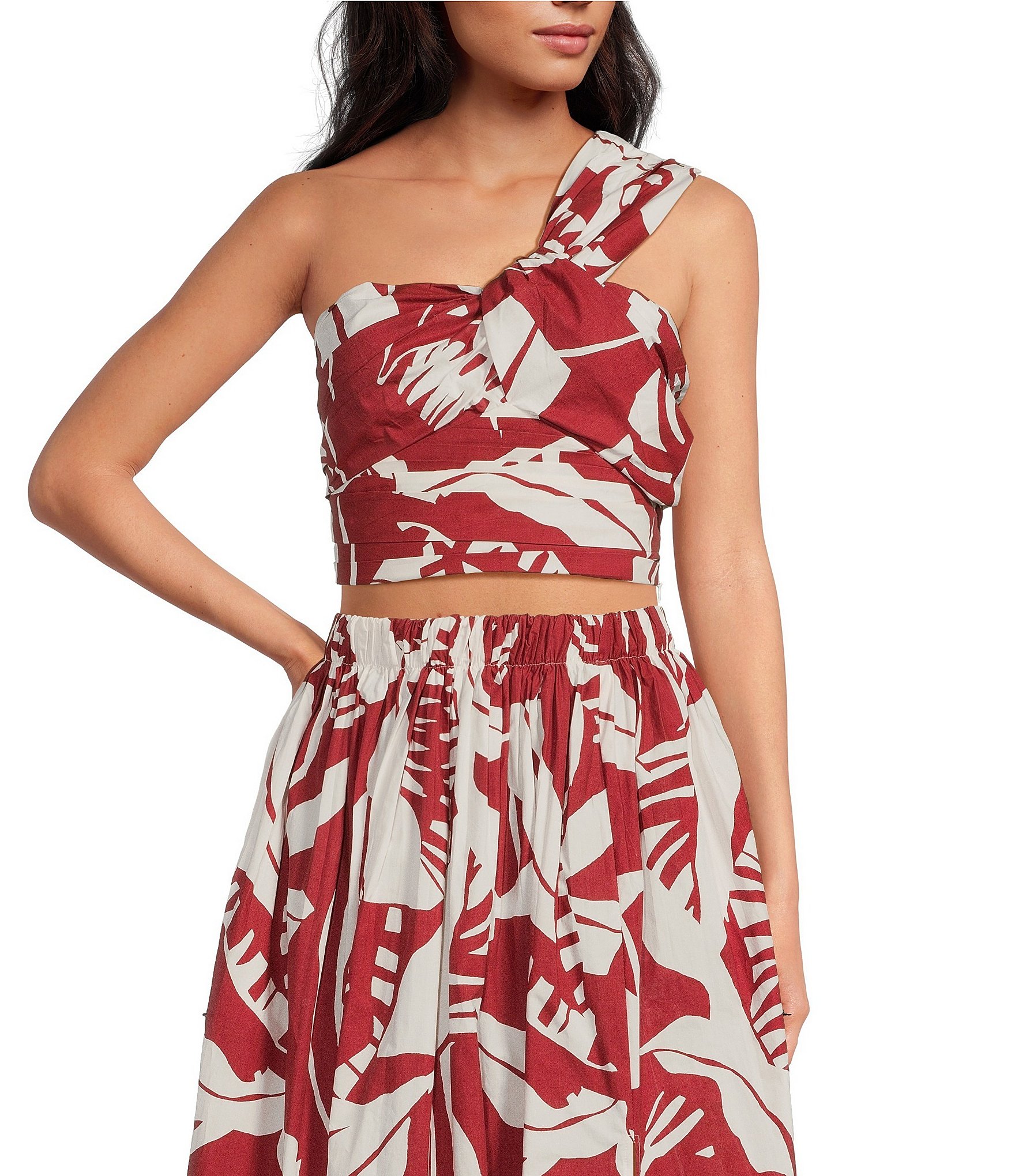 Lucy Paris Sophia Coordinating Printed Woven One Shoulder Lucy Paris Sophia Coordinating Printed Woven One Shoulder