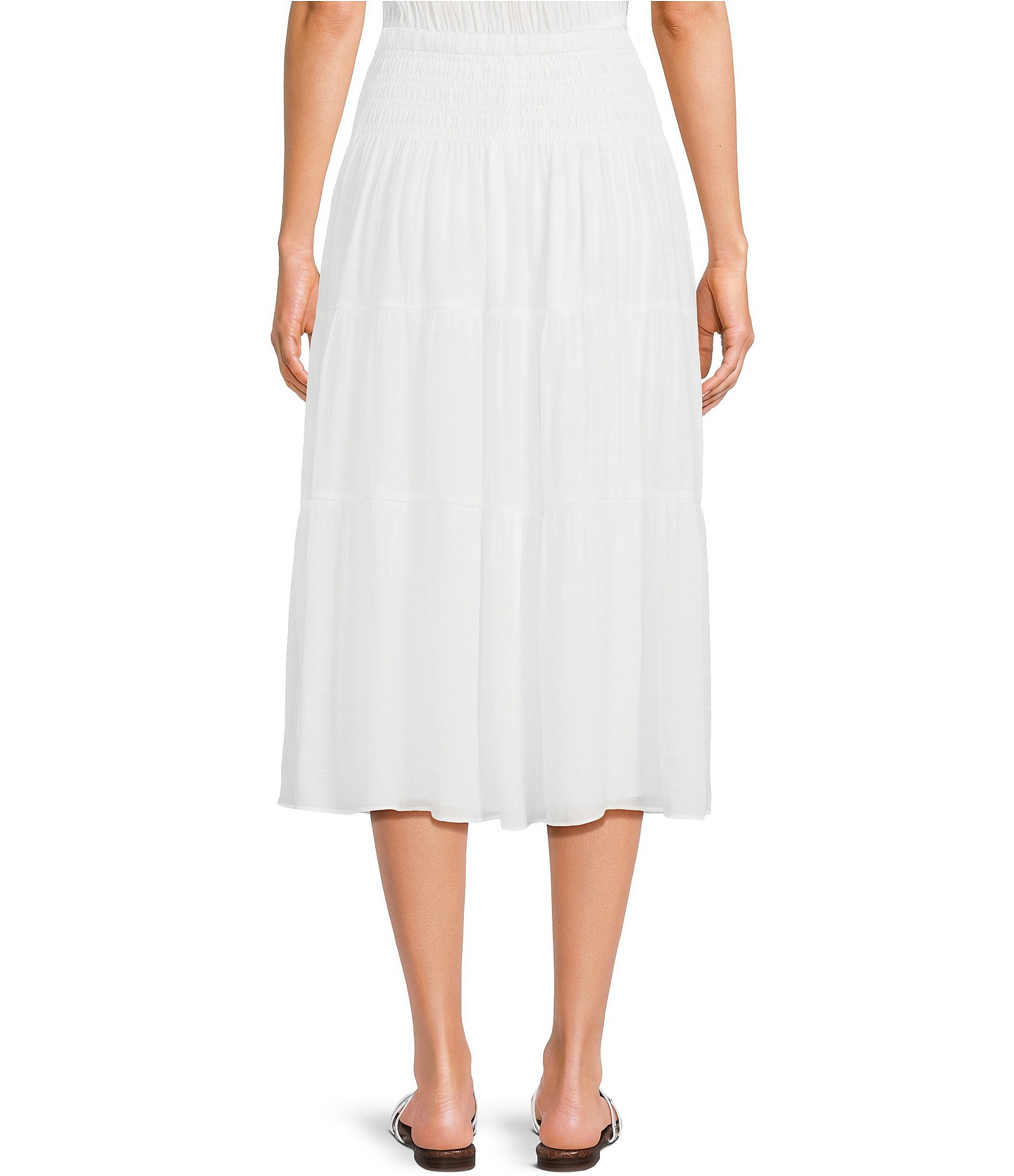 Lucy Paris Tropez Smocked Coordinating A-Line Midi Skirt