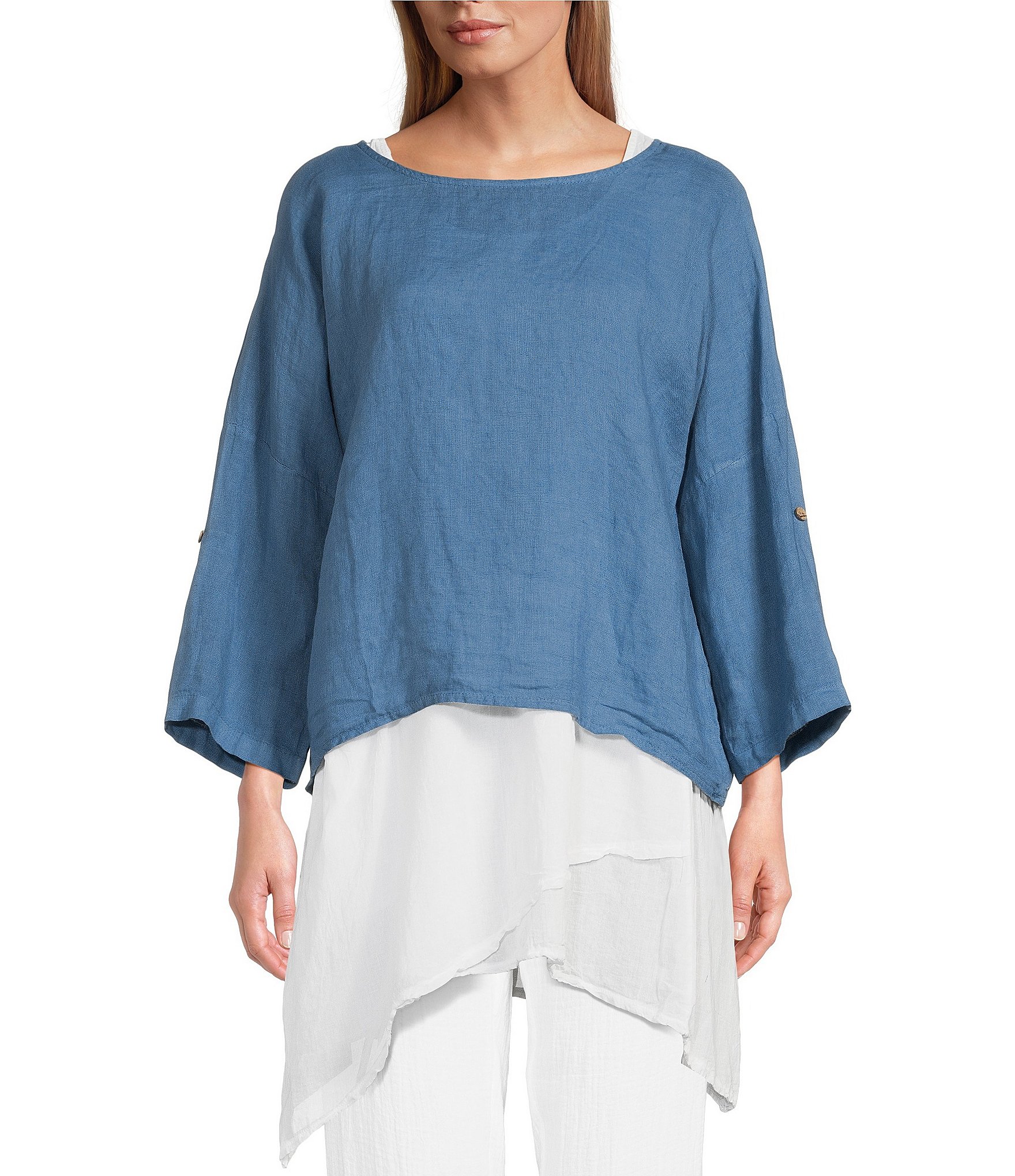 M Made In Italy 2 Piece Linen Tunic | Dillard's