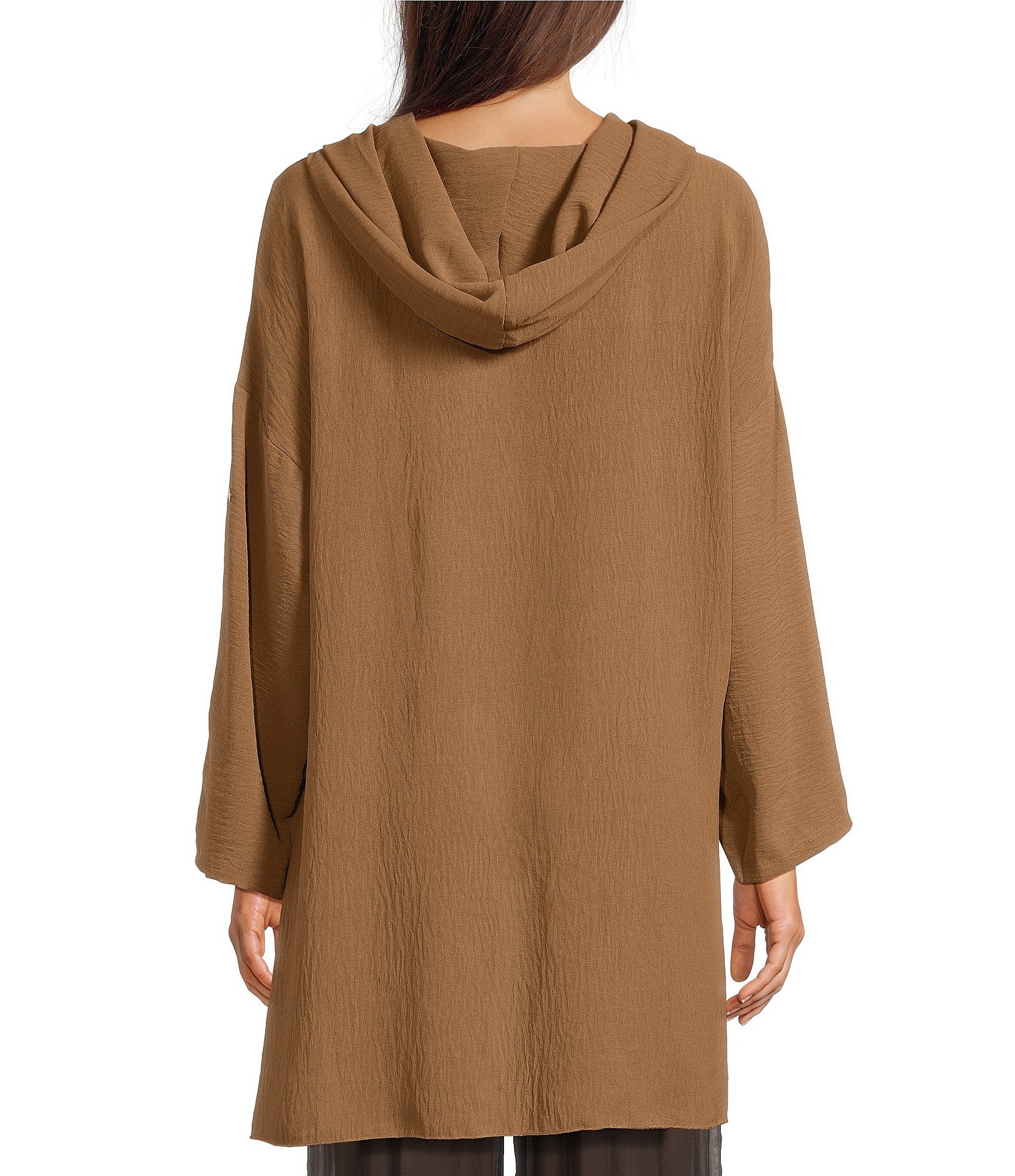 M Made in Italy Cowl Neck 3/4 Sleeve High/Low Tunic