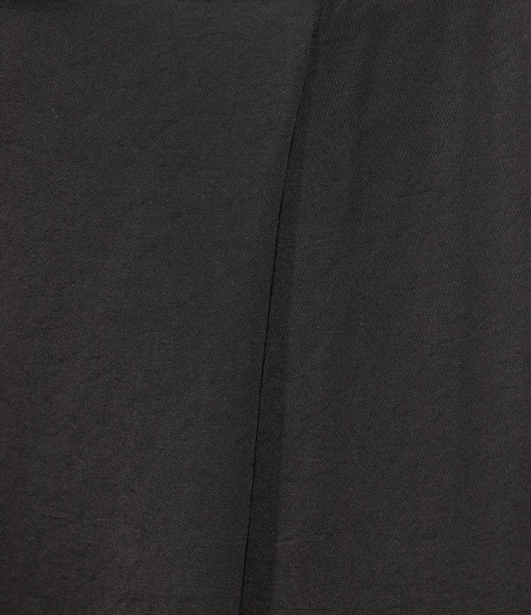 M Made in Italy Woven Satin High Rise Flat Front Wide Leg Pull On Pants