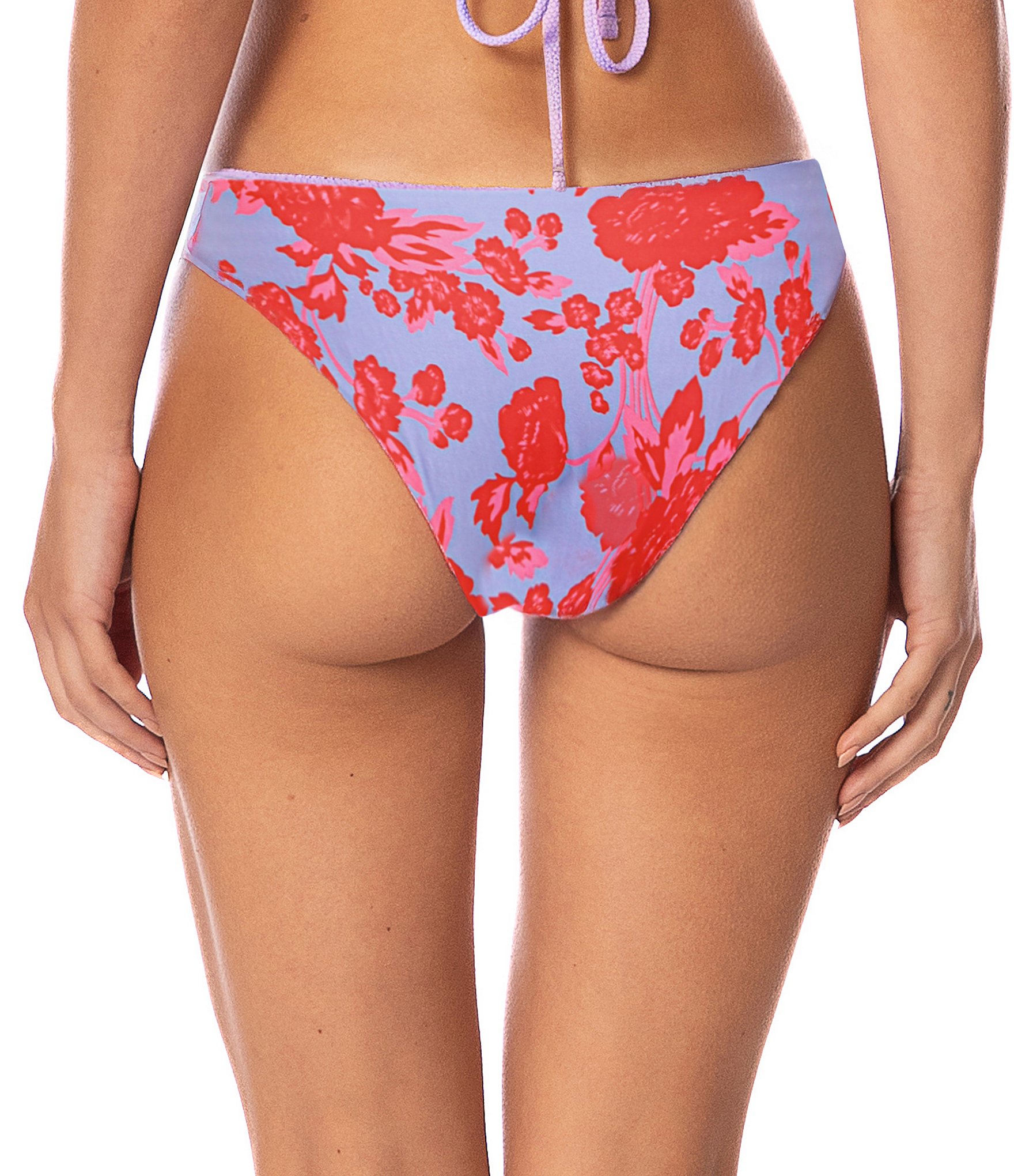 Maaji Flirt Purple Lavender Reversible Textured Thin Side Swim Bottom