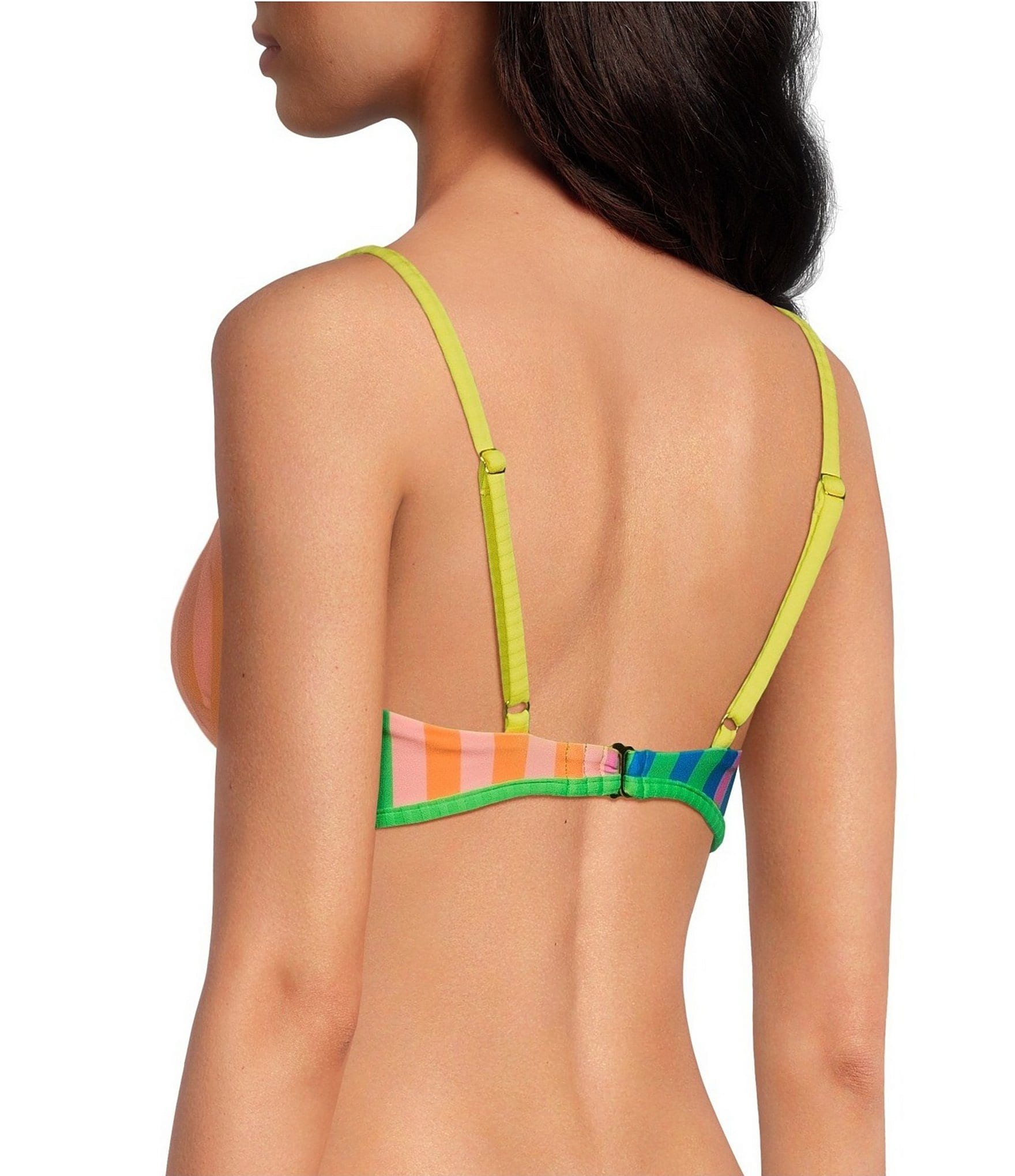 Maaji Violeta Striped Mule Reversible Unmolded Underwire Swim Top