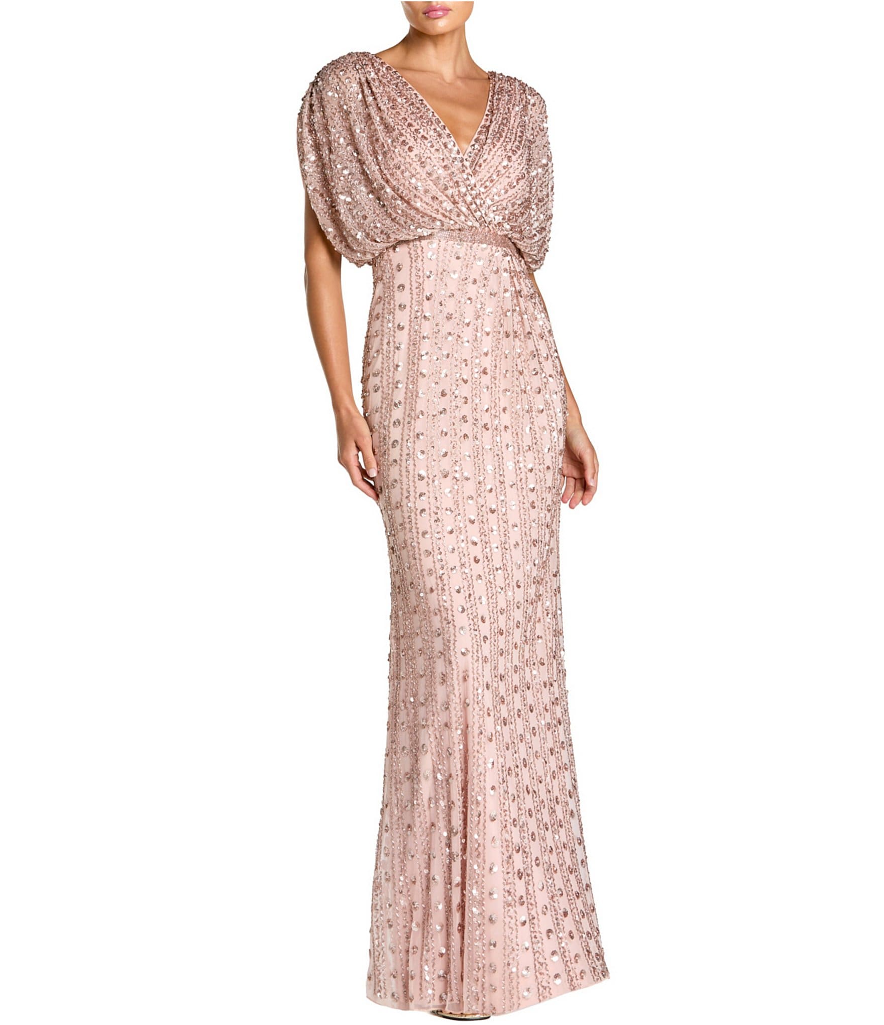 long sequin blouson bridesmaid dress Bridesmaid Dress with Sequin Blouson