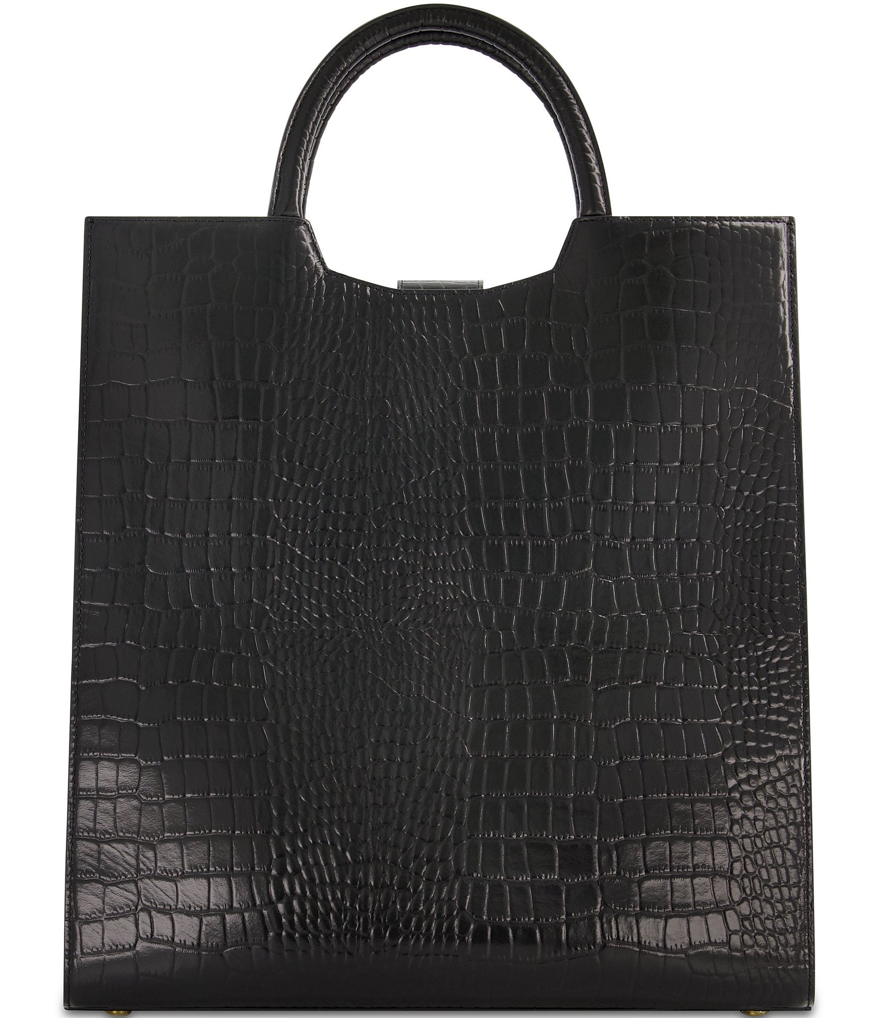 Mac Duggal Buckled Maxi Croco Leather Tote Bag