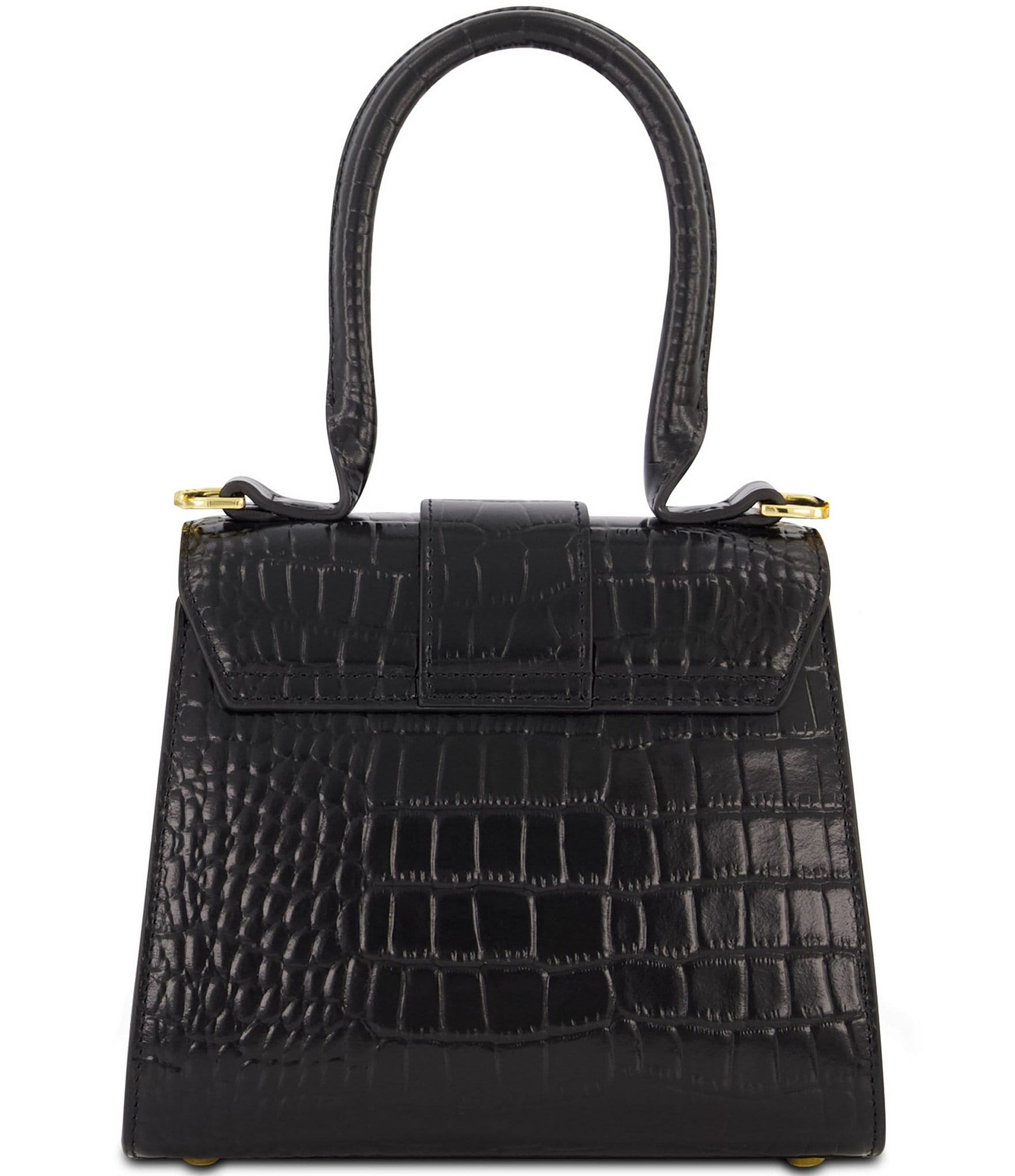 Mac Duggal Buckled Mini Croco Leather Crossbody Bag