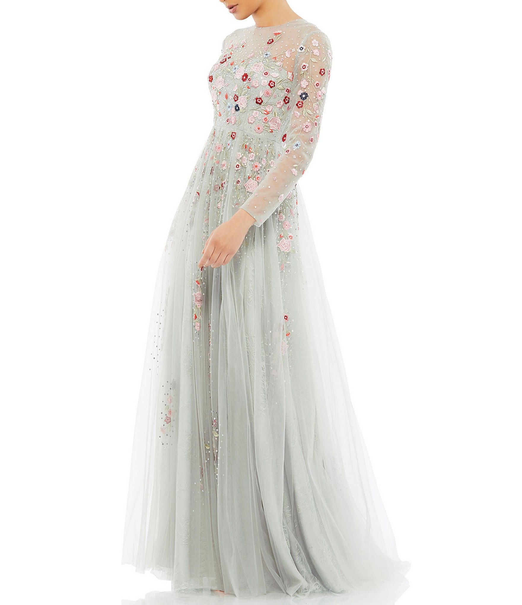 Terani Couture Beaded Off-the-Shoulder Cap Sleeve Ball Gown | Dillard's