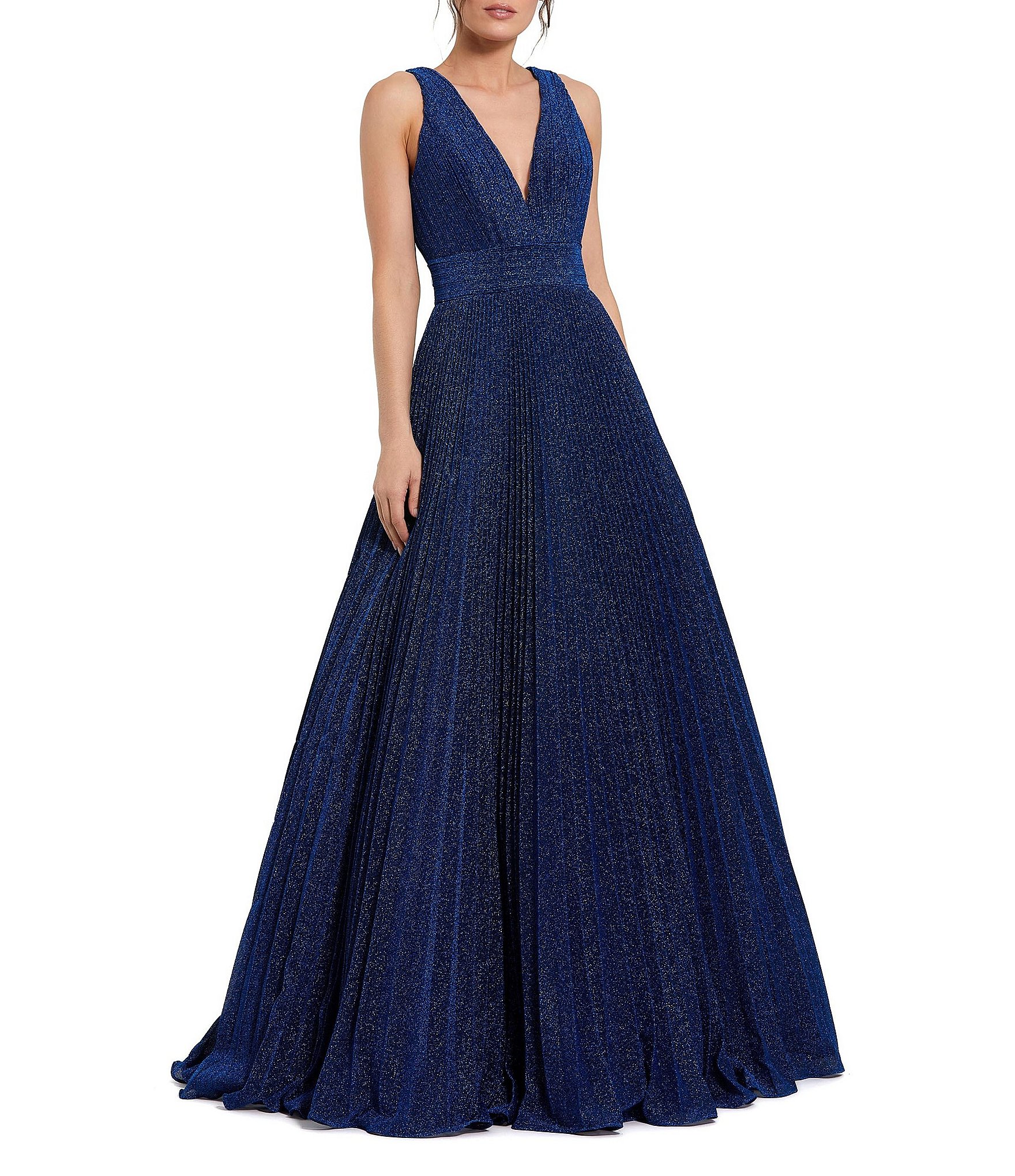 Mac Duggal Organza Plunging V store Neck Gown