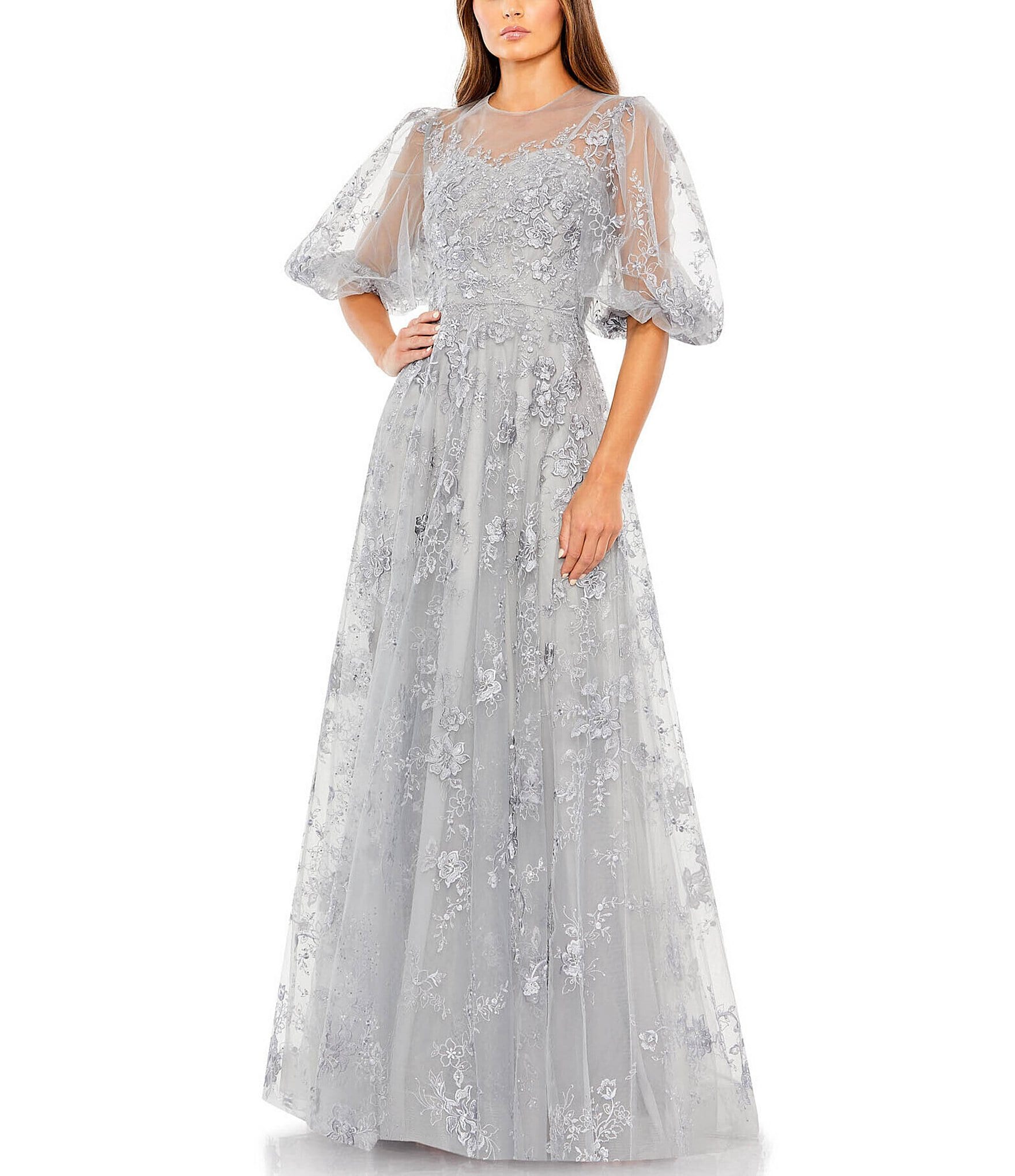 Alex Evenings Embroidered/Sequined Illusion Gown at Von Maur